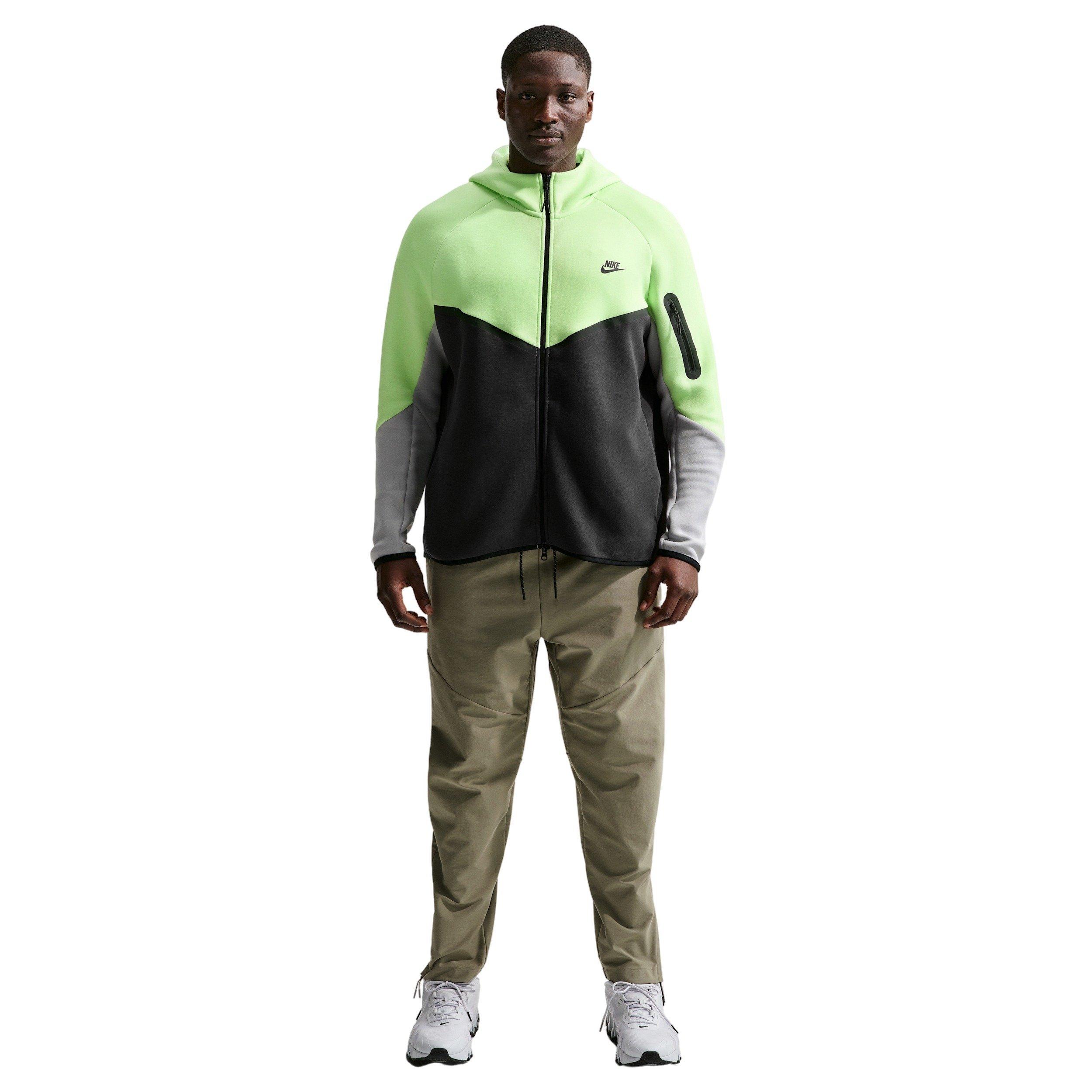 Nike Men's Tech Fleece Windrunner Full-Zip Jacket - LIME GREEN/DK GREY Thumbnail View 9