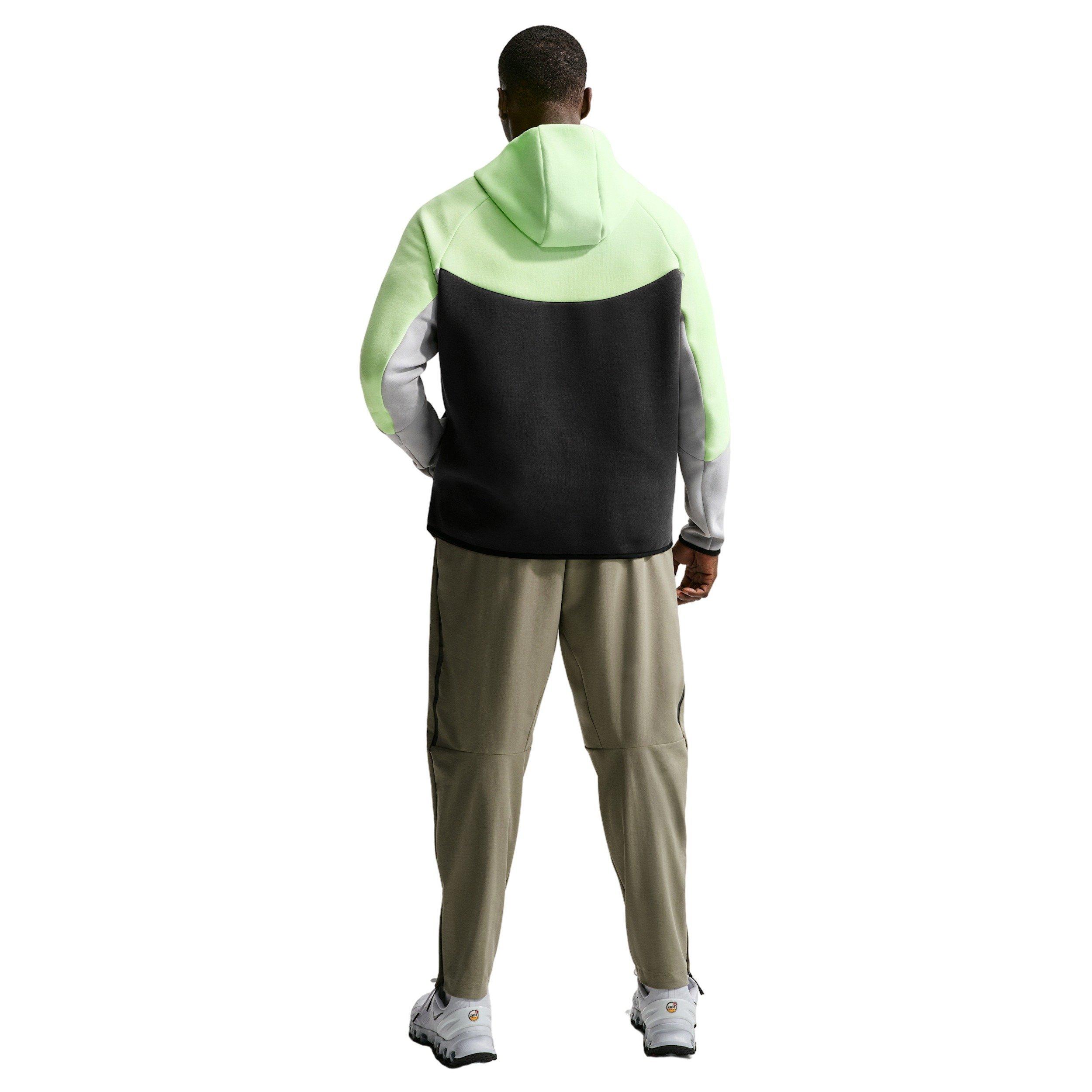 Nike Men's Tech Fleece Windrunner Full-Zip Jacket - LIME GREEN/DK GREY Thumbnail View 10