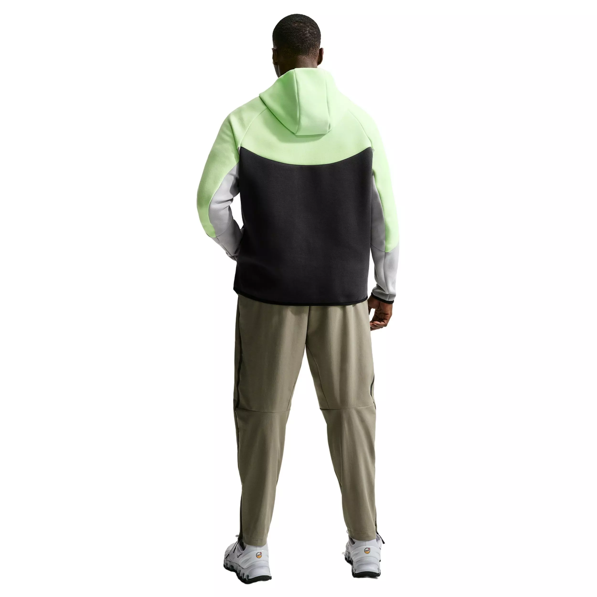 Nike Men's Tech Fleece Windrunner Full-Zip Jacket - LIME GREEN/DK GREY