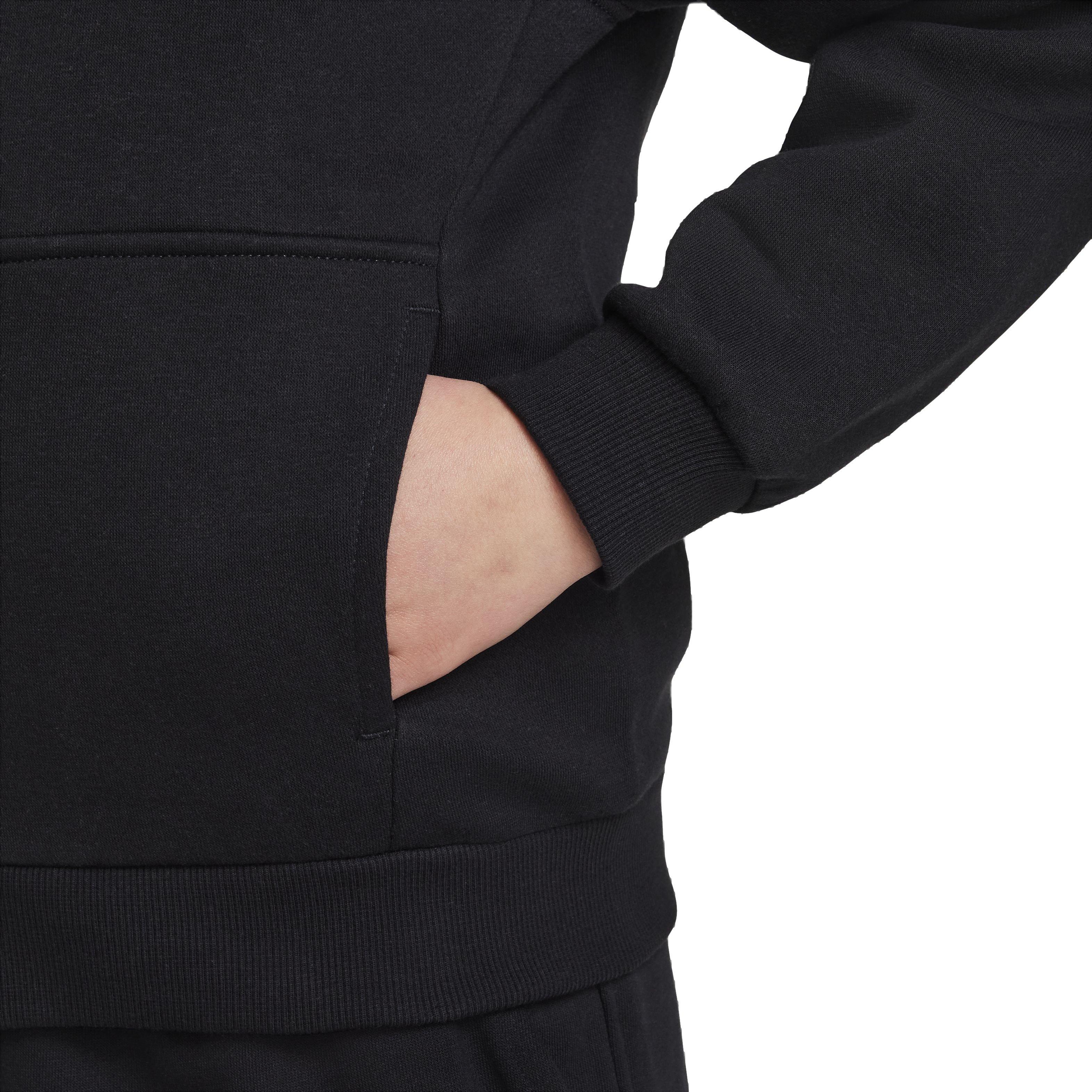 Nike Big Kids' Sportswear Club Fleece Full-Zip LS LBR Jacket - Black - BLACK Thumbnail View 4