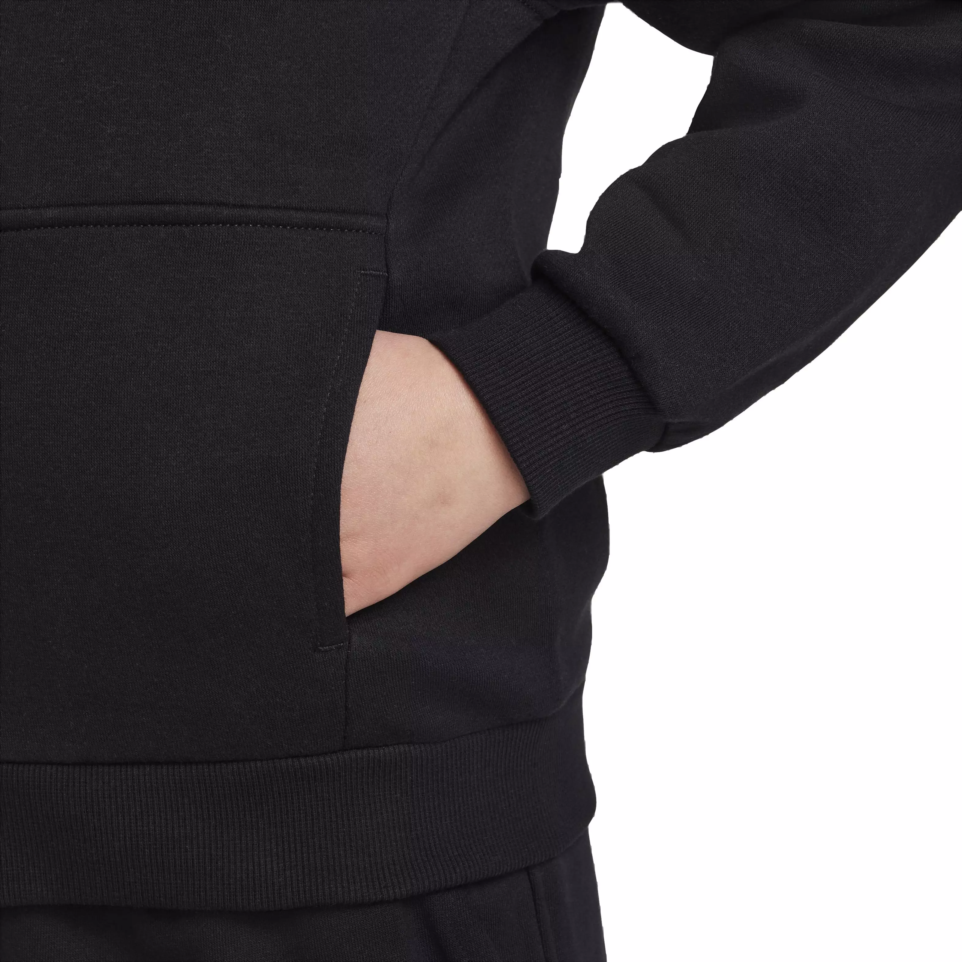 Nike Big Kids' Sportswear Club Fleece Full-Zip LS LBR Jacket -Black - BLACK