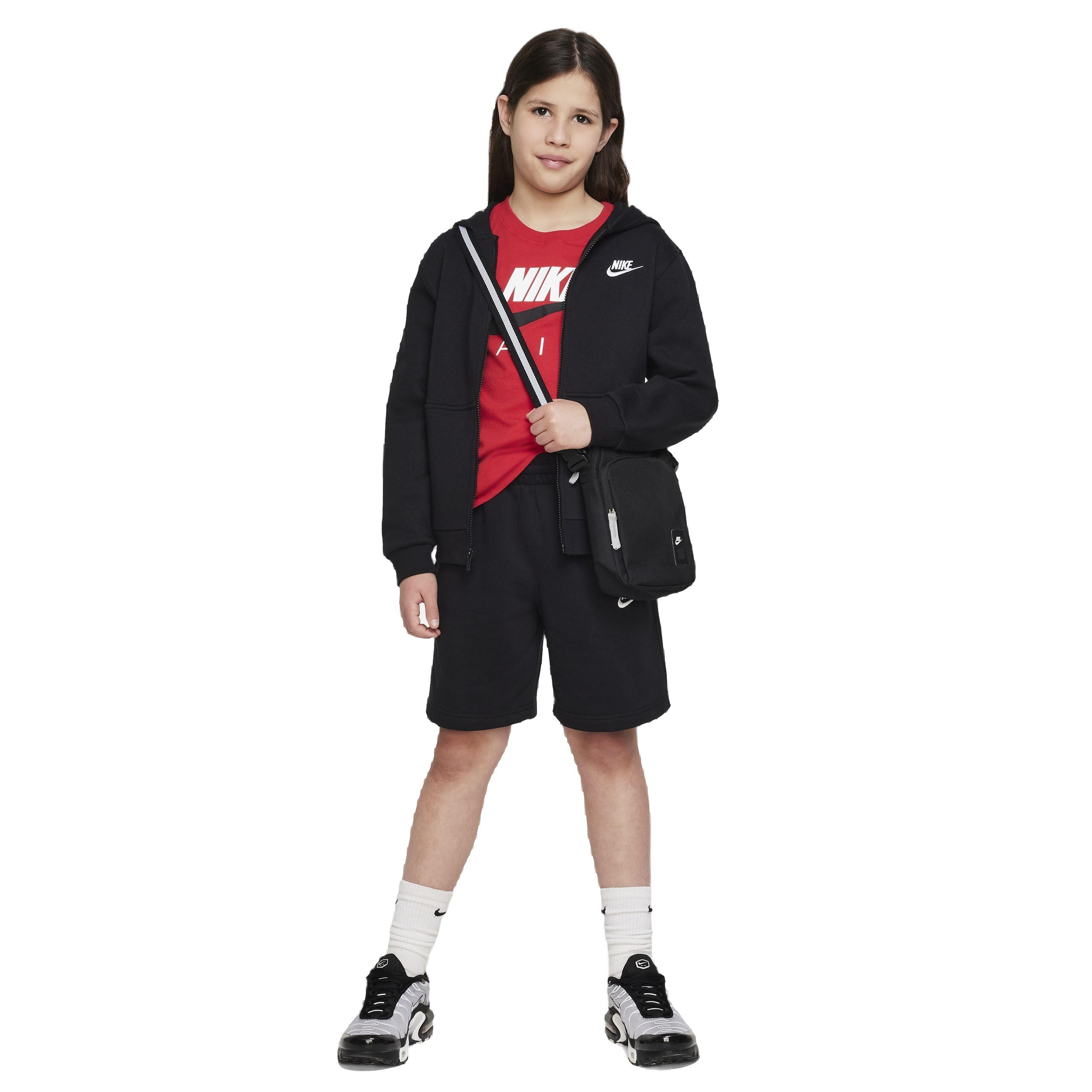 Nike Big Kids' Sportswear Club Fleece Full-Zip LS LBR Jacket - Black - BLACK Thumbnail View 5