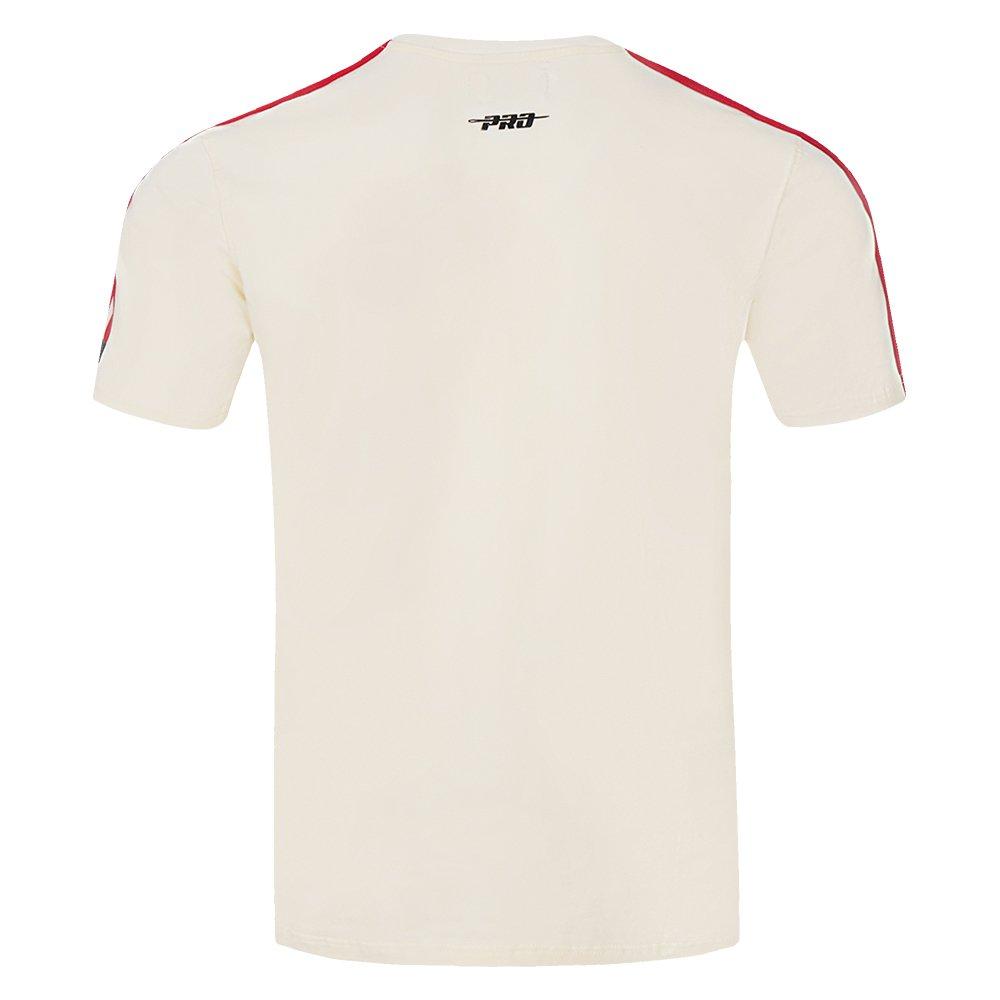 Pro Standard Men's MLB Los Angeles Angels Retro Classic Single Jersey Striped Tee -Eggshell/Red - EGGSHELL/RED Thumbnail View 2