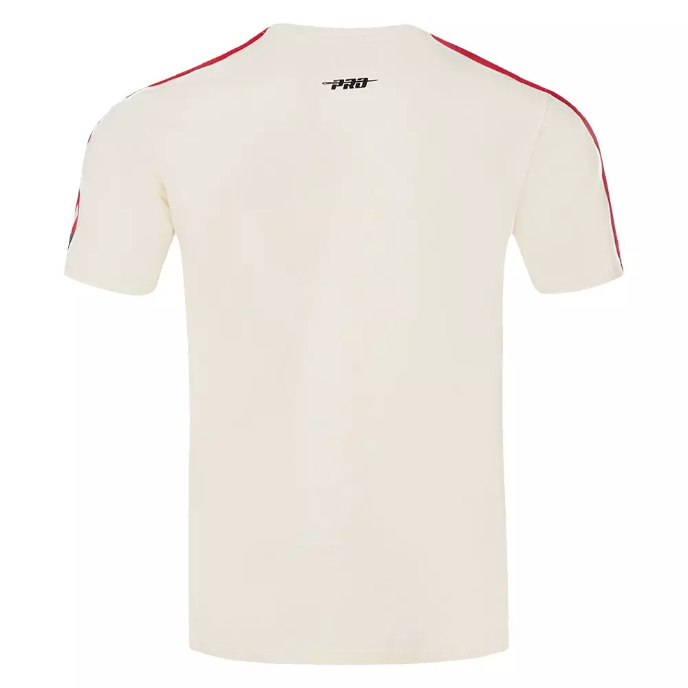 Pro Standard Men's MLB Los Angeles Angels Retro Classic Single Jersey Striped Tee -Eggshell/Red - EGGSHELL/RED