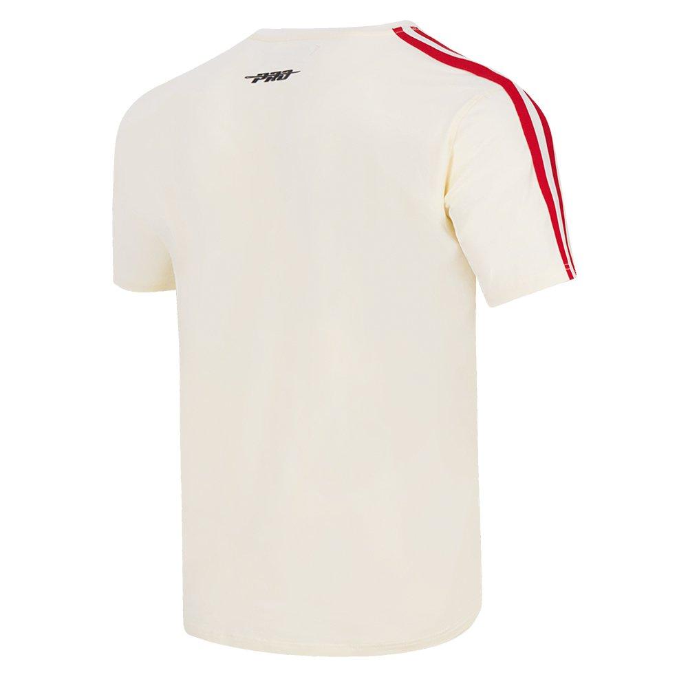 Pro Standard Men's MLB Los Angeles Angels Retro Classic Single Jersey Striped Tee -Eggshell/Red - EGGSHELL/RED Thumbnail View 4