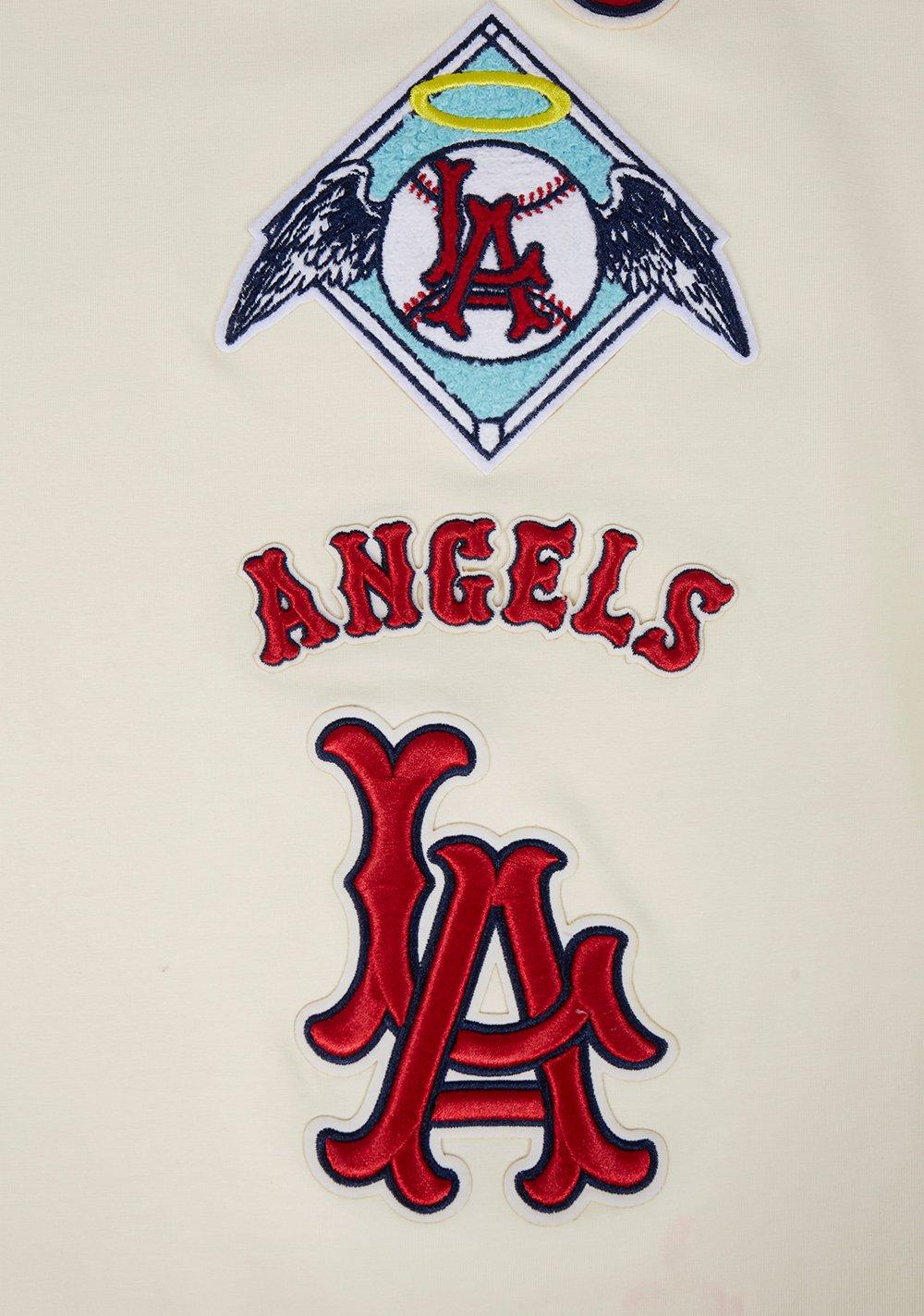 Pro Standard Men's MLB Los Angeles Angels Retro Classic Single Jersey Striped Tee -Eggshell/Red - EGGSHELL/RED Thumbnail View 6