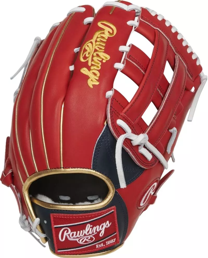 Rawlings Pro Preferred 12.75" Ronald Acuña Jr. Outfield Baseball Glove 2022 - NAVY/SCARLET