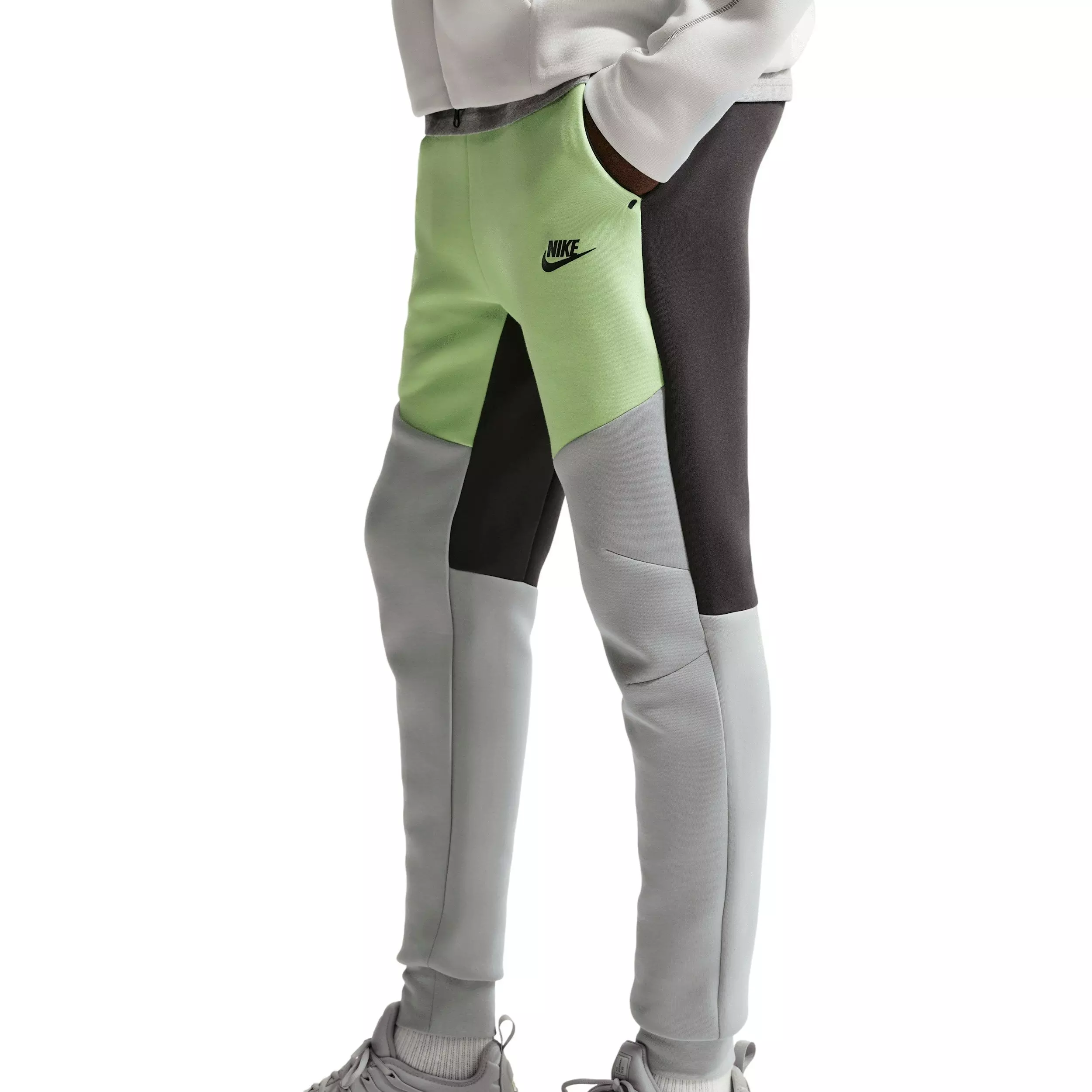 Nike Men's Tech Fleece Joggers - LIME GREEN/GREY