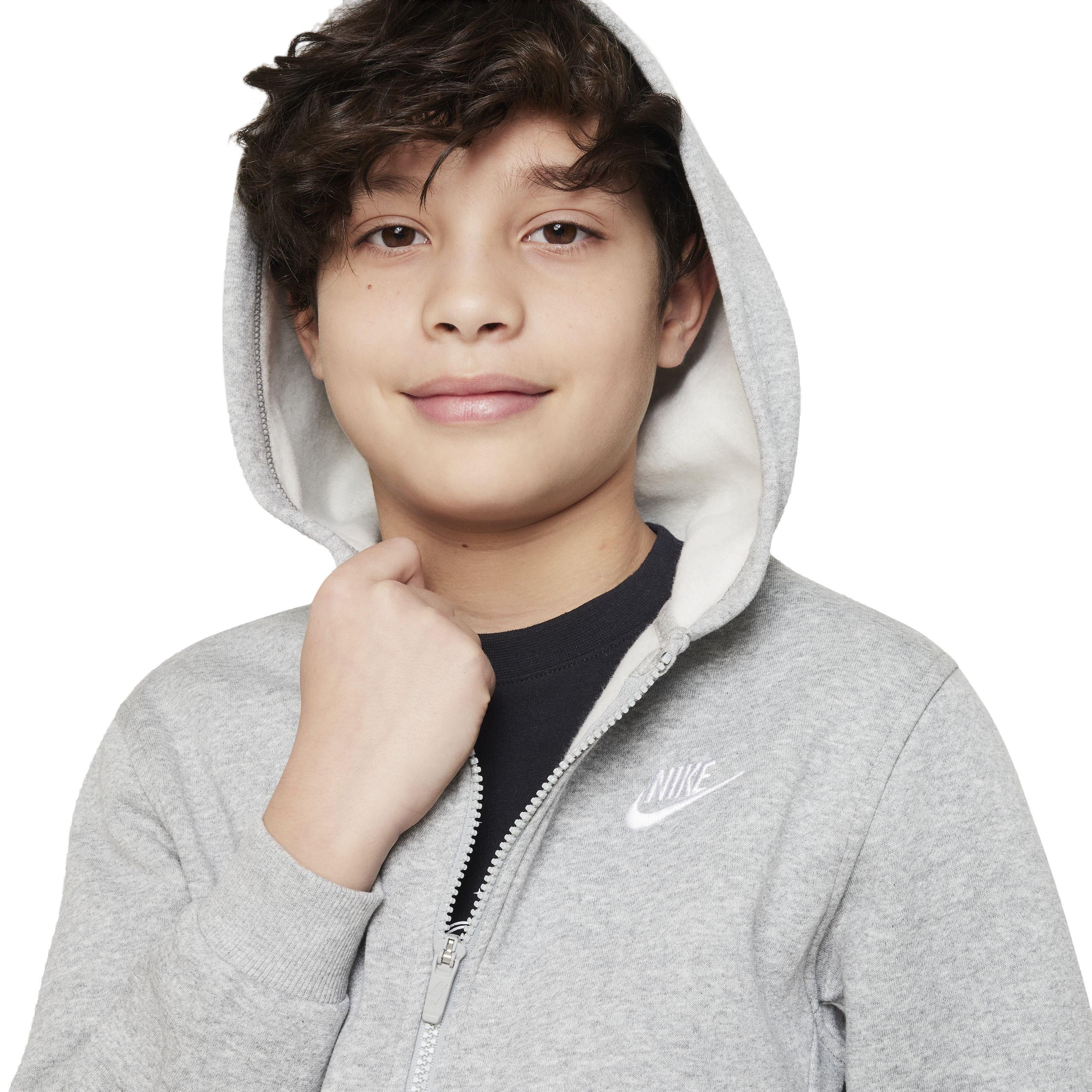 Nike Sportswear Club Fleece Full-Zip LS LBR Big Kids' Grey Jacket