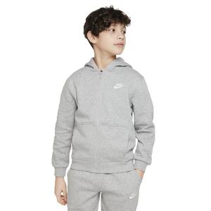Nike Big Kids' Sportswear Club Fleece Full-Zip LS LBR Jacket -Grey