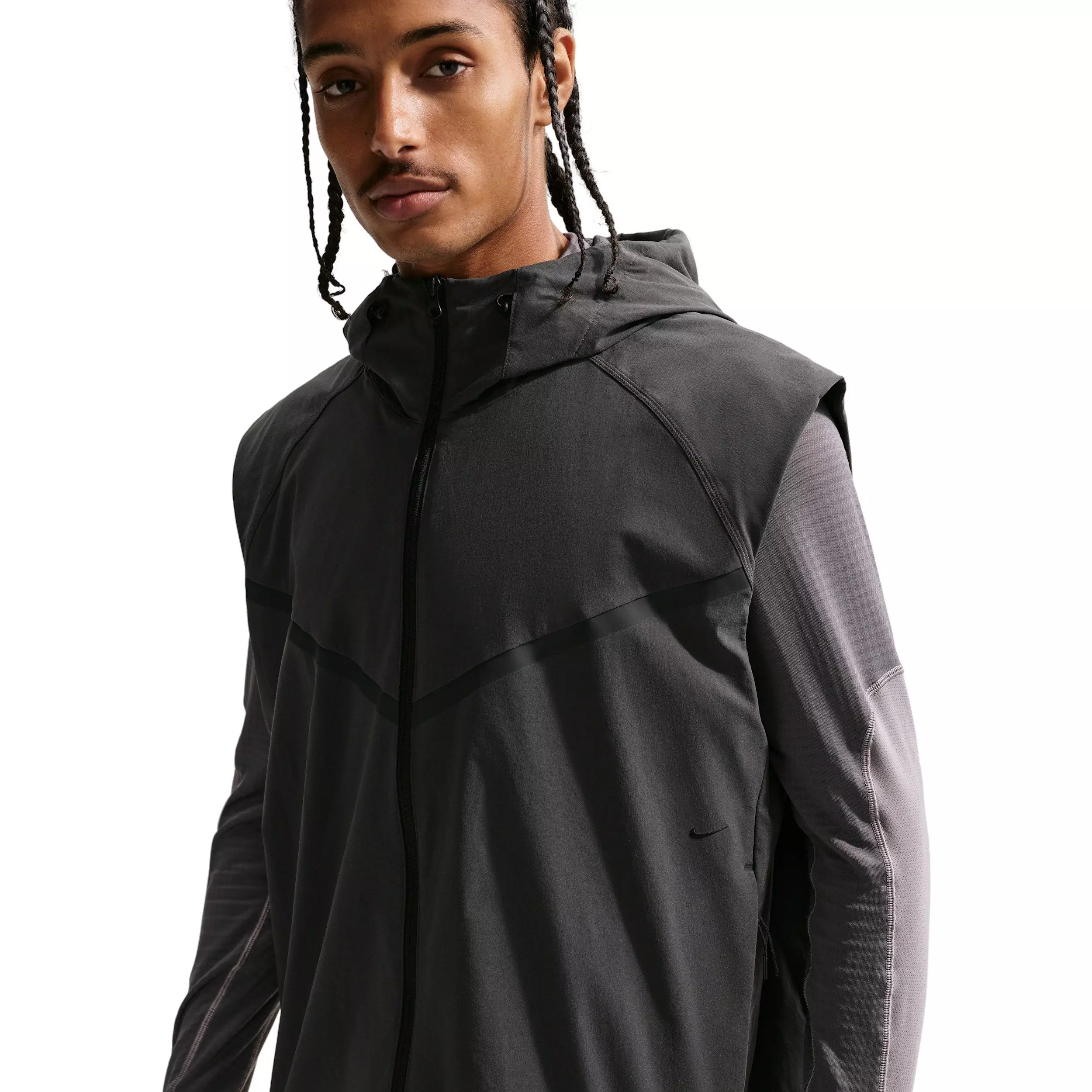 Nike Men's Tech Dri-FIT Woven Windrunner Vest - Dk Grey - DK GREY