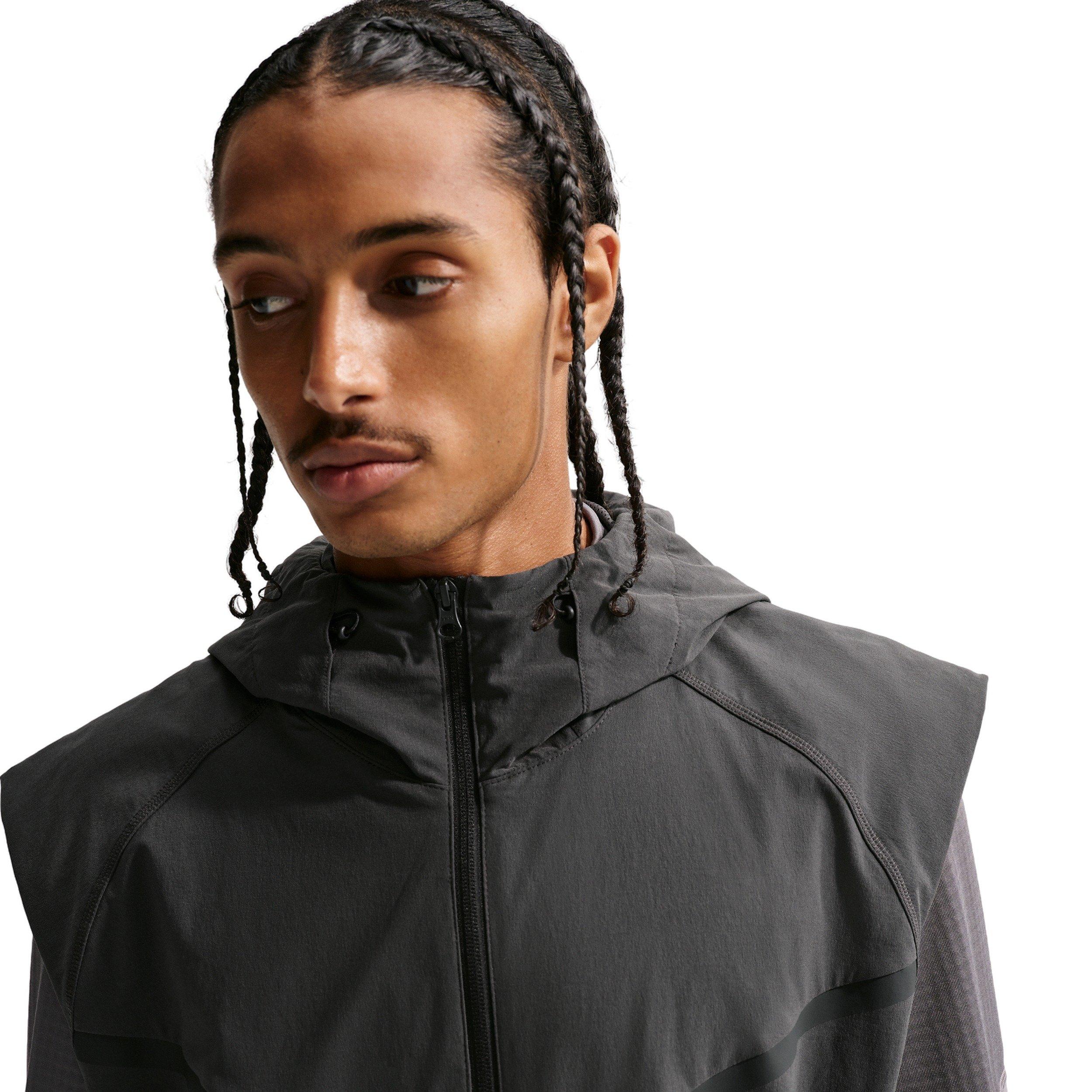 Nike Men's Tech Dri-FIT Woven Windrunner Vest - Dk Grey - DK GREY Thumbnail View 3