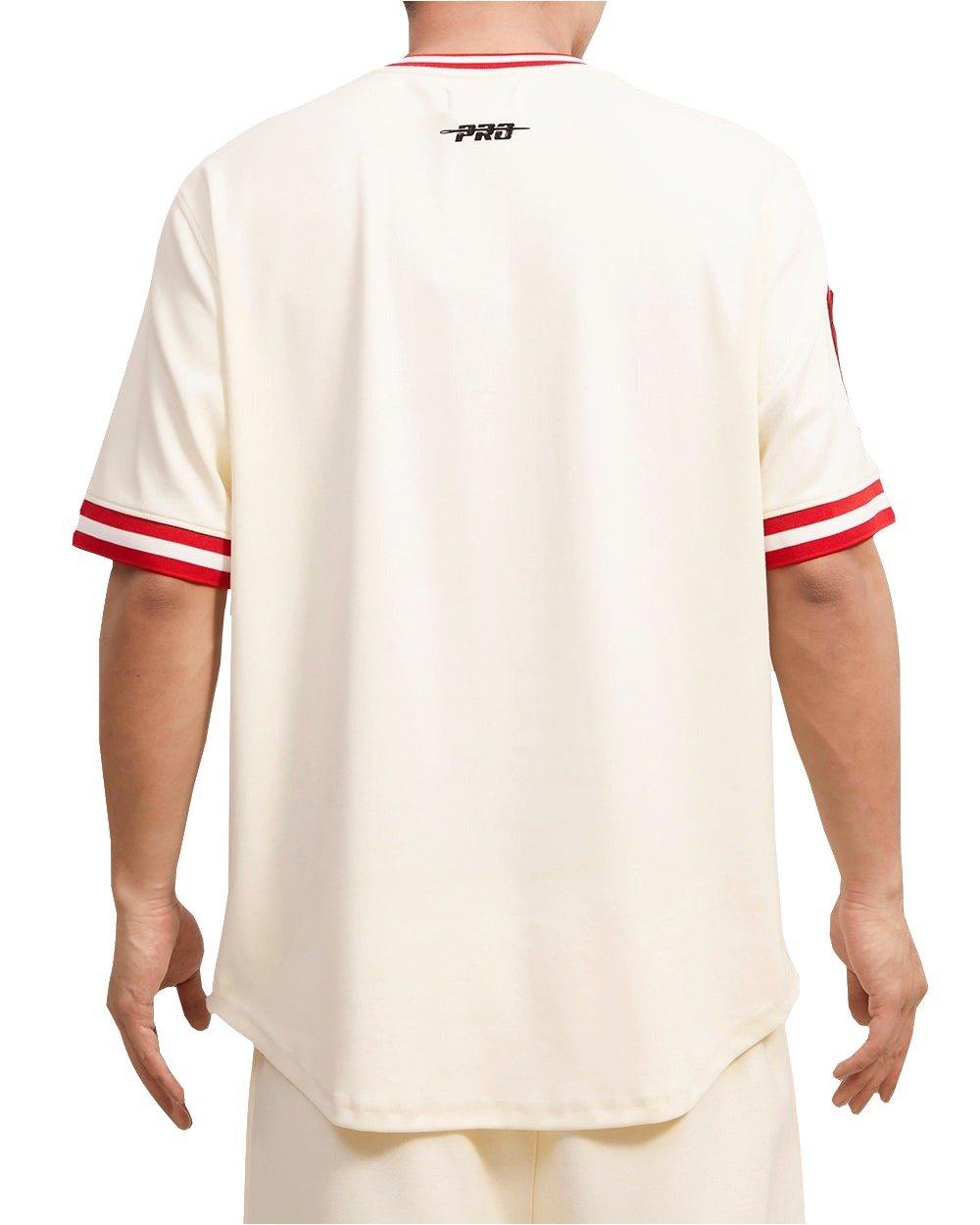 Pro Standard Men's MLB Los Angeles Angels Retro Classic Double Knit Tee -Eggshell/Red - EGGSHELL/RED Thumbnail View 2