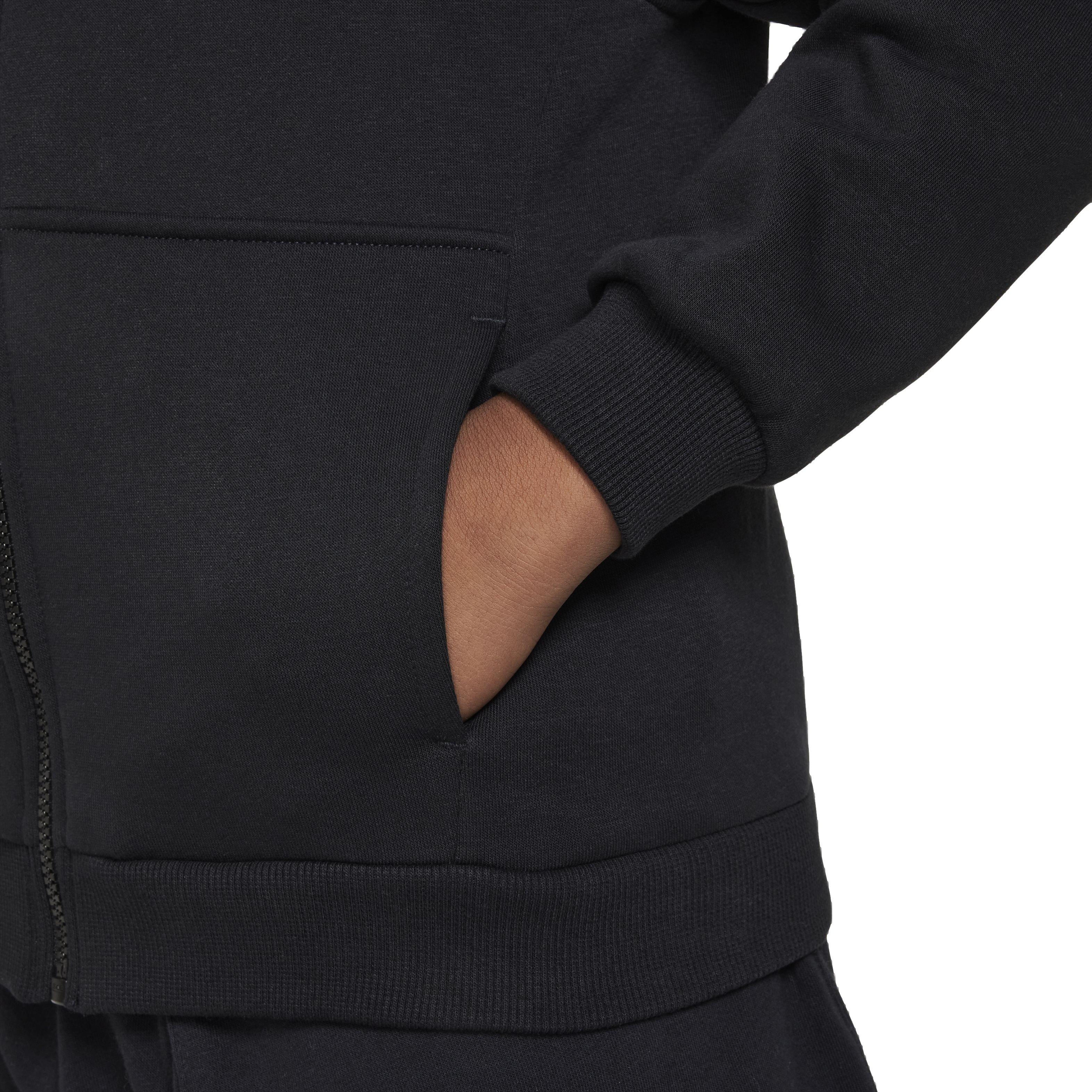 Nike Sportswear Club LBR Fleece Full-Zip LS Big Kids' Black Jacket