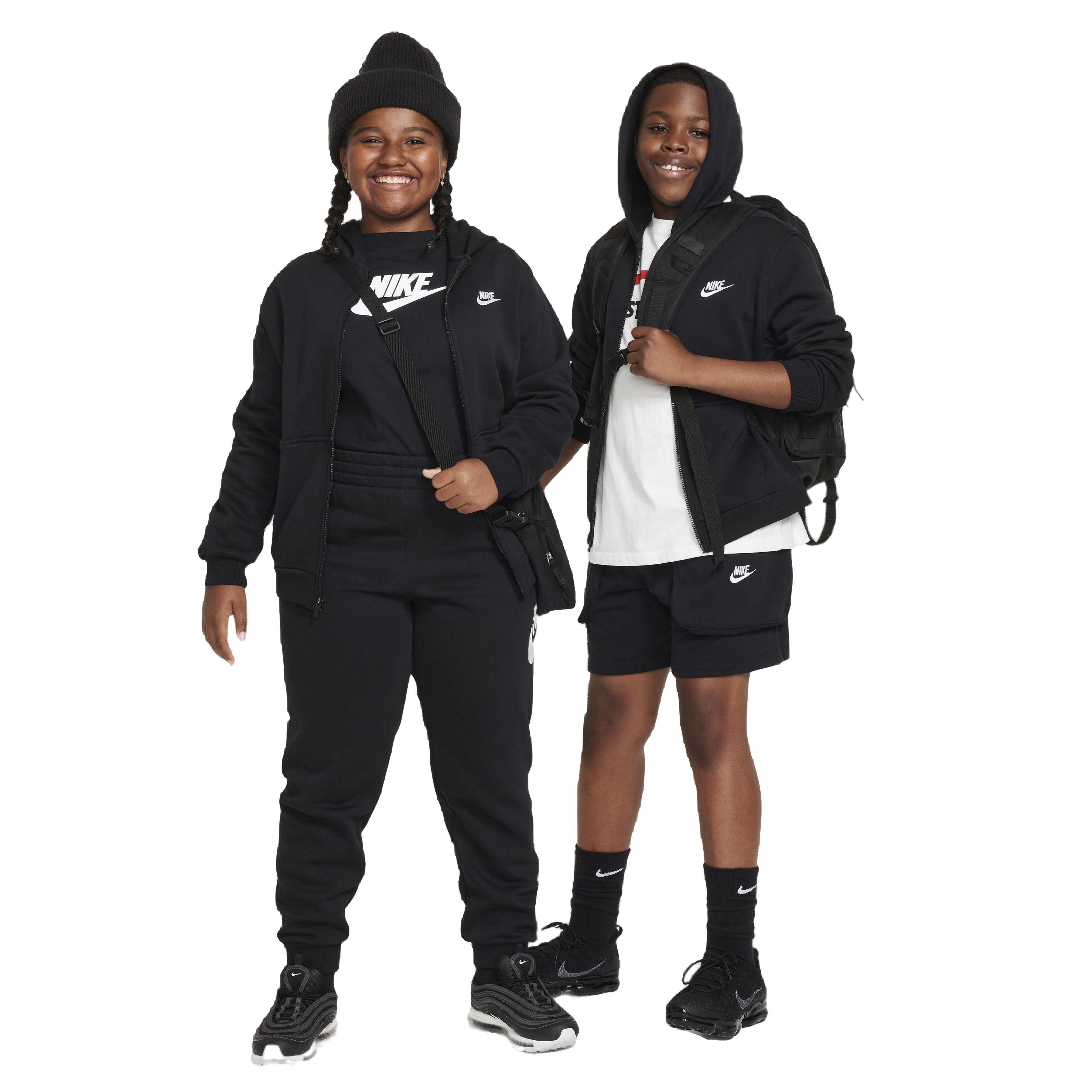 Nike Sportswear Club LBR Fleece Full-Zip LS Big Kids' Black Jacket