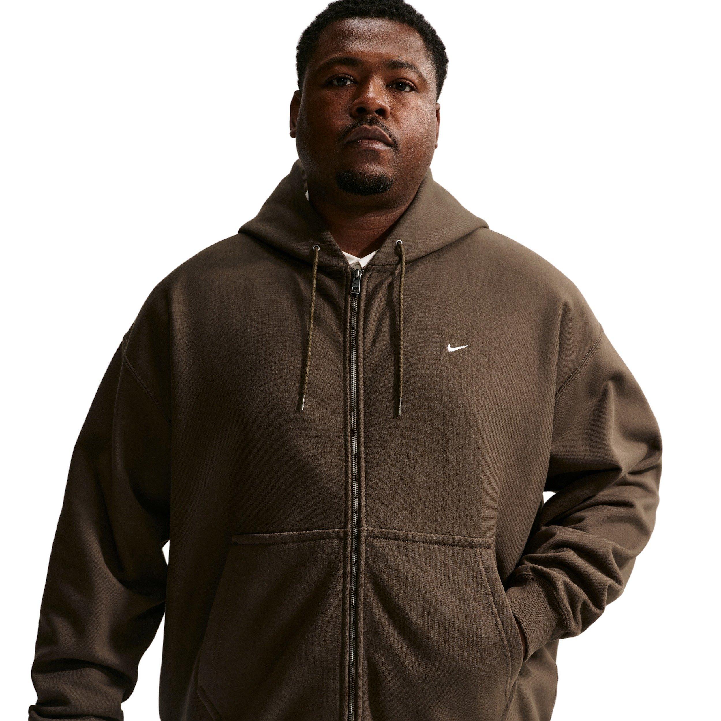 Nike Men's Solo Swoosh Bb Full-Zip Fleece Jacket - DK HAZEL Thumbnail View 6