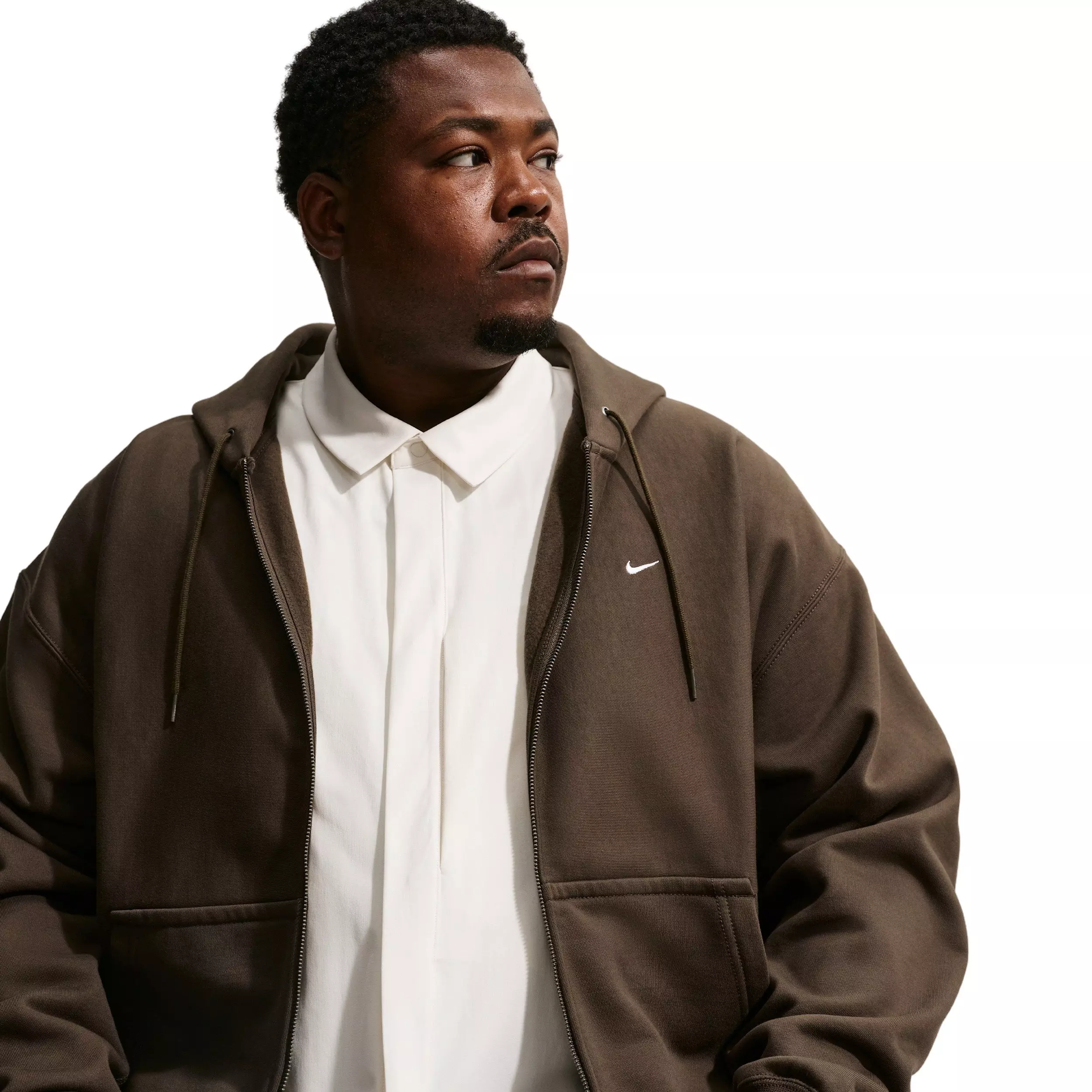 Nike Men's Solo Swoosh Bb Full-Zip Fleece Jacket - DK HAZEL