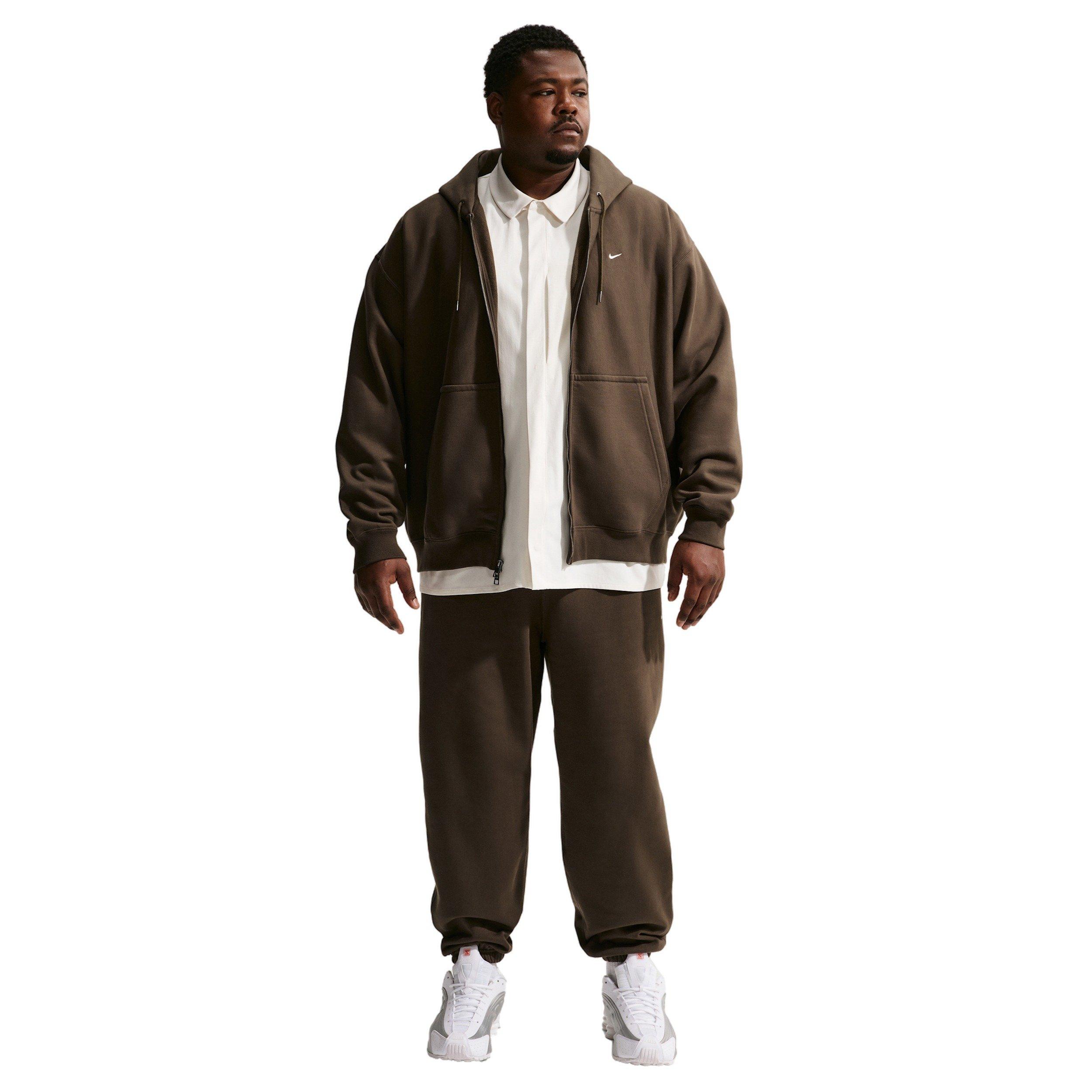 Nike Men's Solo Swoosh Bb Full-Zip Fleece Jacket - DK HAZEL Thumbnail View 9