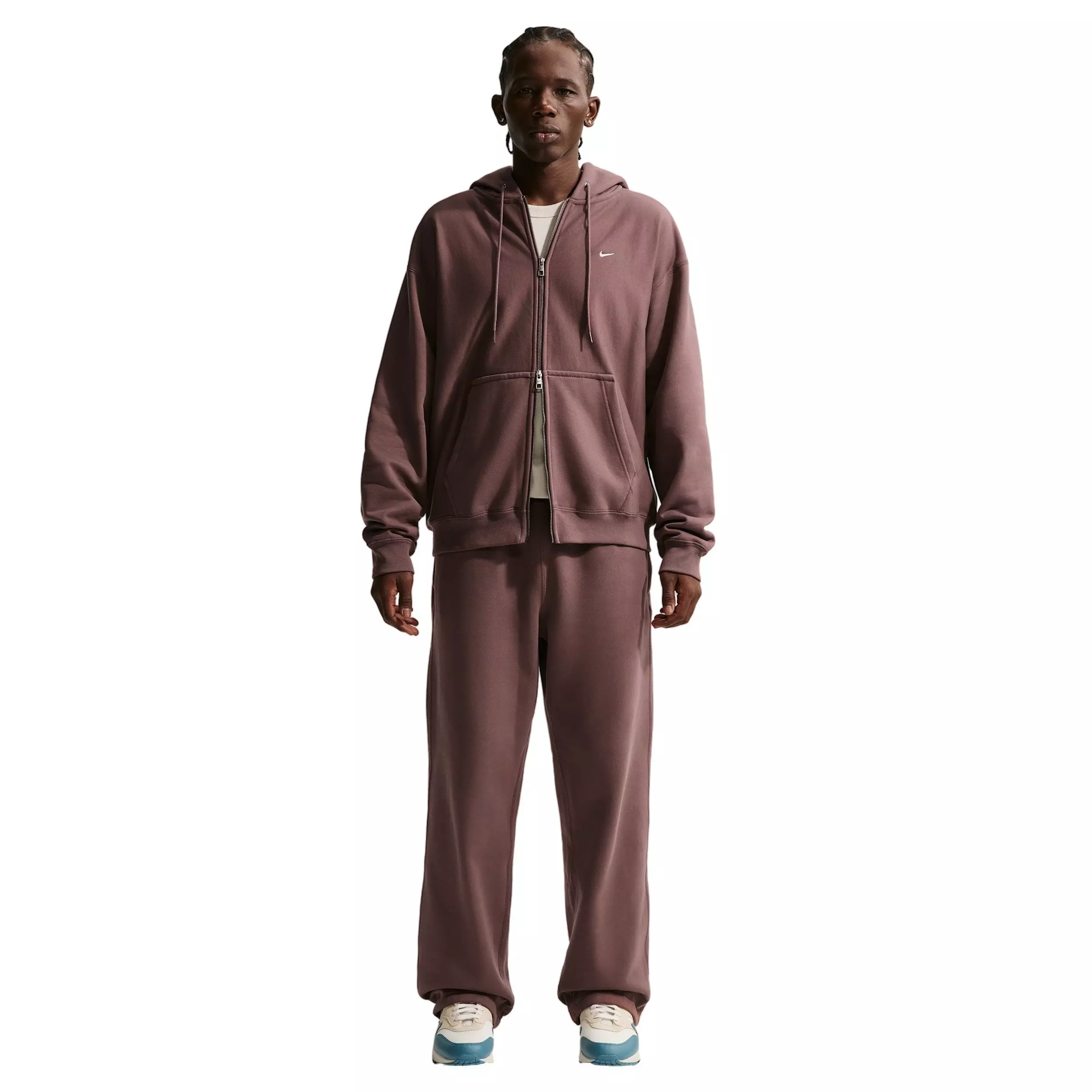 Nike Men's Solo Swoosh Bb Full-Zip Fleece Jacket - TATTOO PURPLE