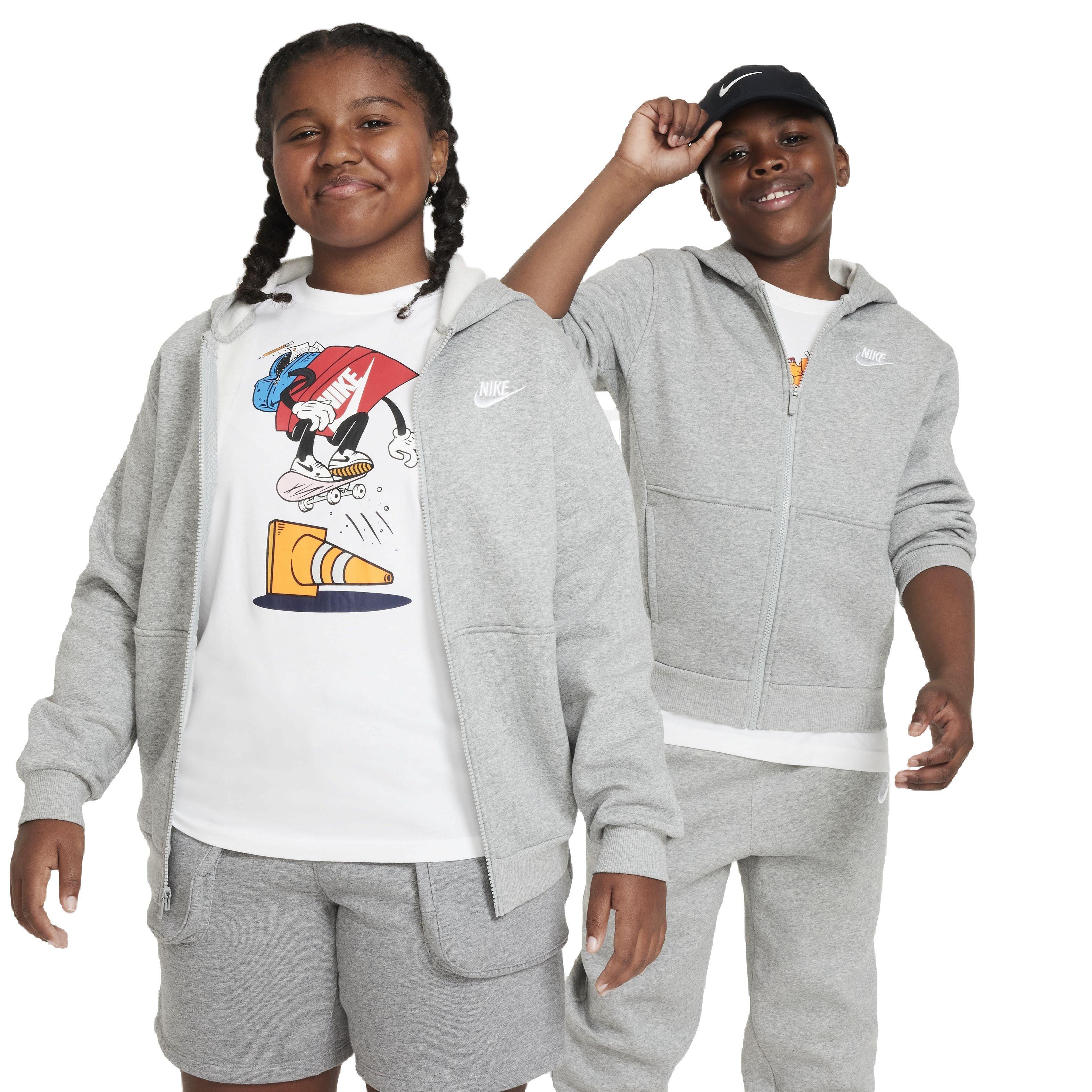 Nike Sportswear Club LBR Fleece Full-Zip LS Big Kids' Grey Jacket