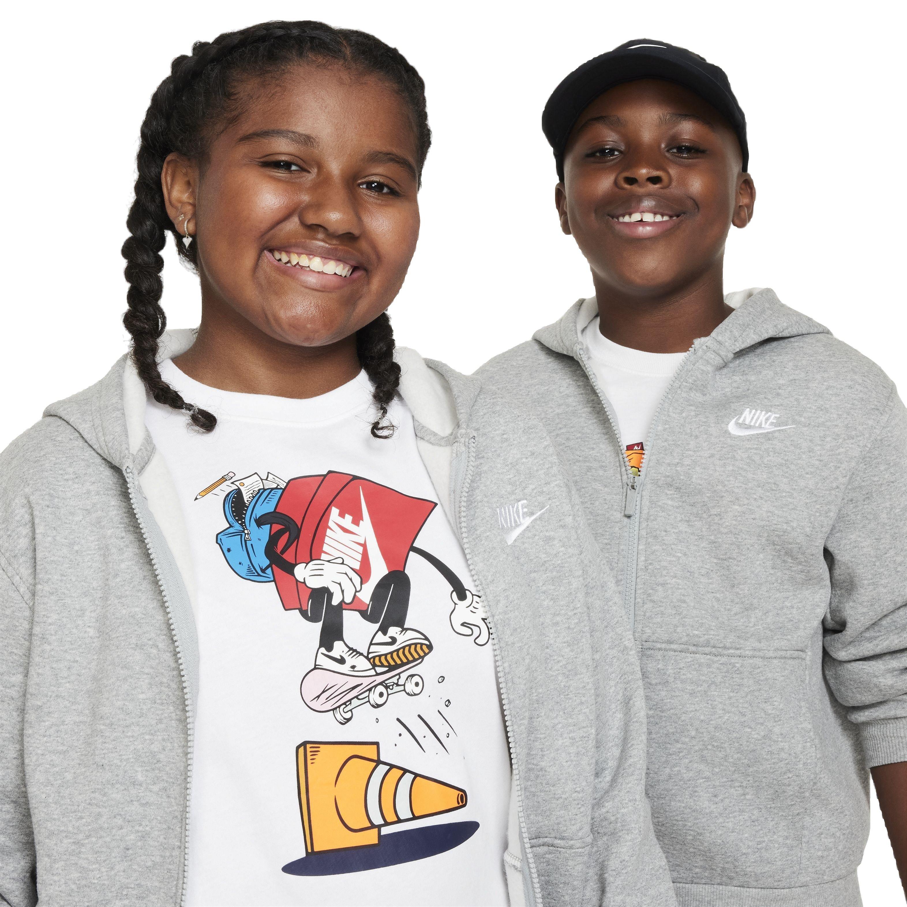 Nike Sportswear Club LBR Fleece Full-Zip LS Big Kids' Grey Jacket