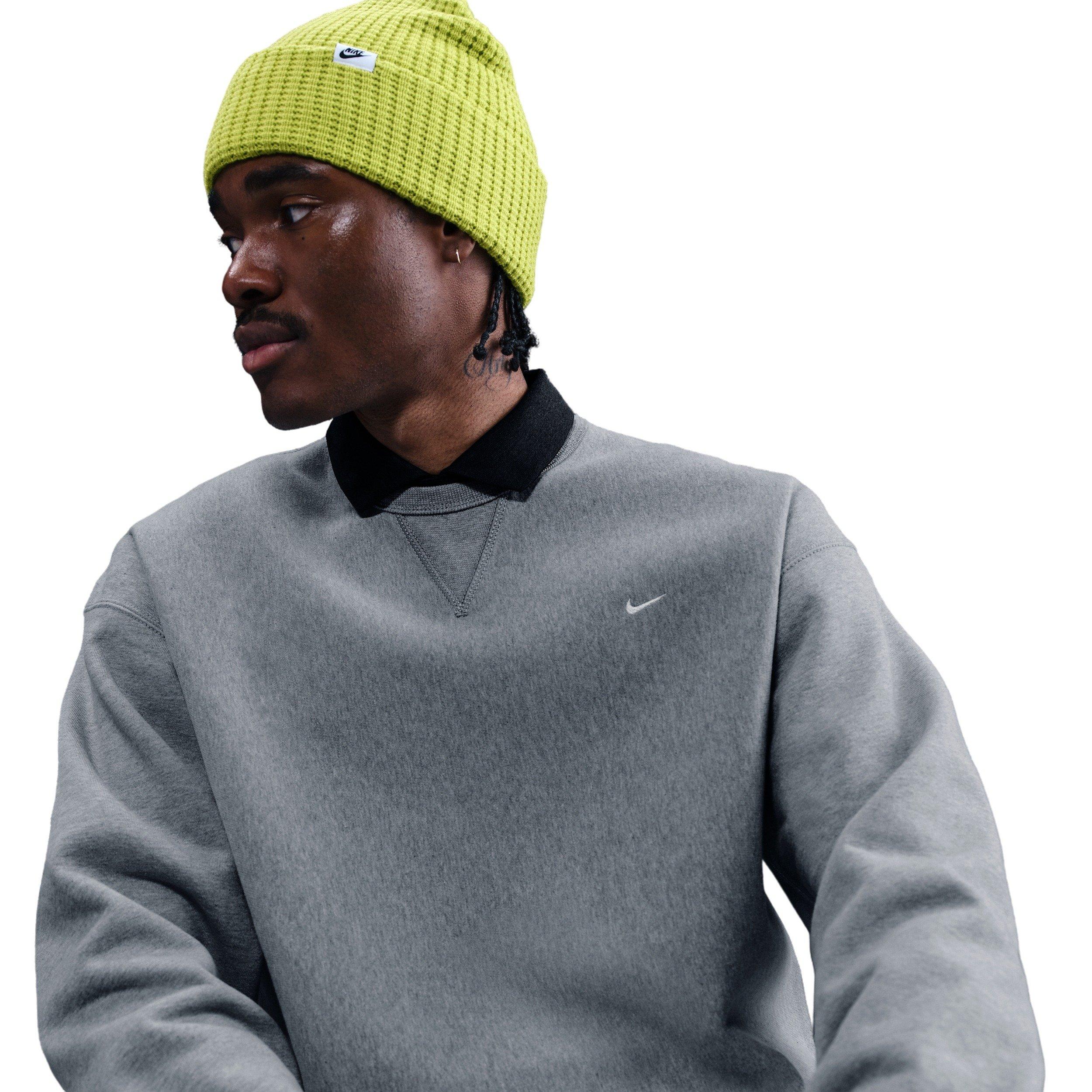 Nike Men's Solo Swoosh BB Fleece Crew - GREY Thumbnail View 3