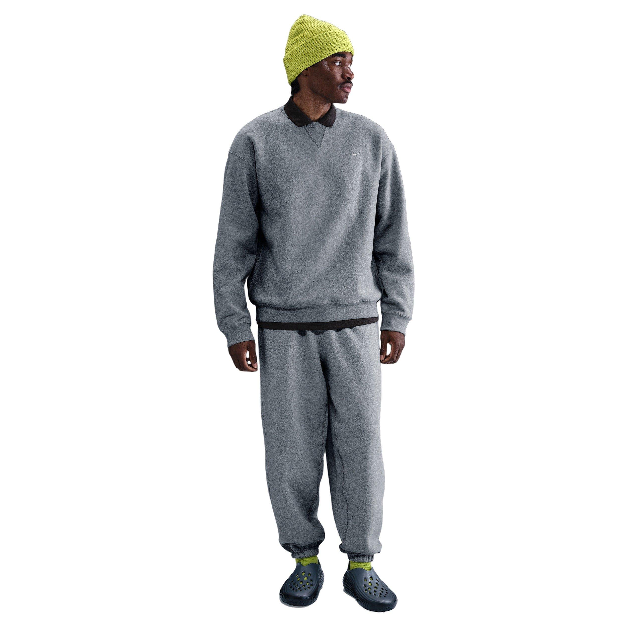 Nike Men's Solo Swoosh BB Fleece Crew - GREY Thumbnail View 4