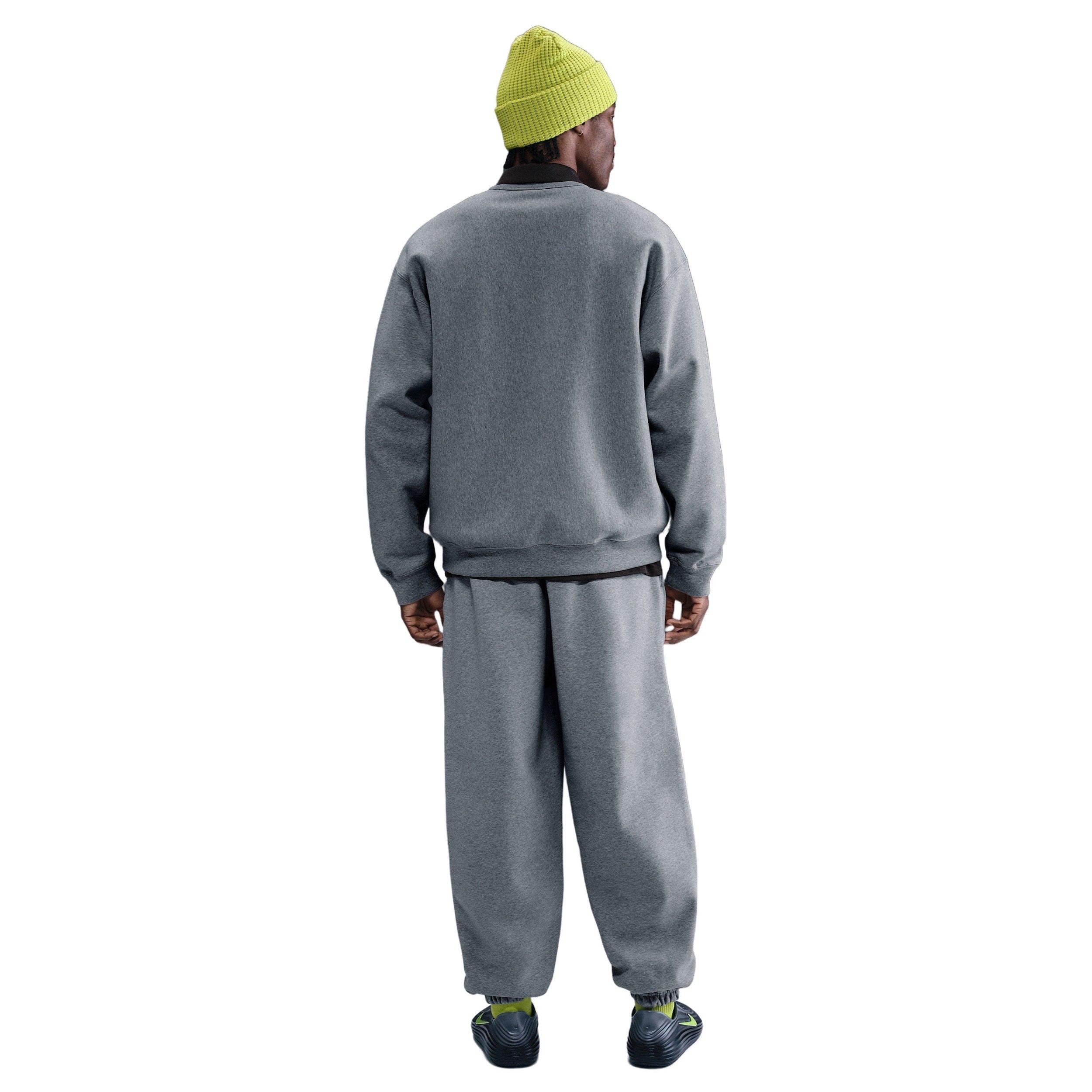 Nike Men's Solo Swoosh BB Fleece Crew - GREY Thumbnail View 5