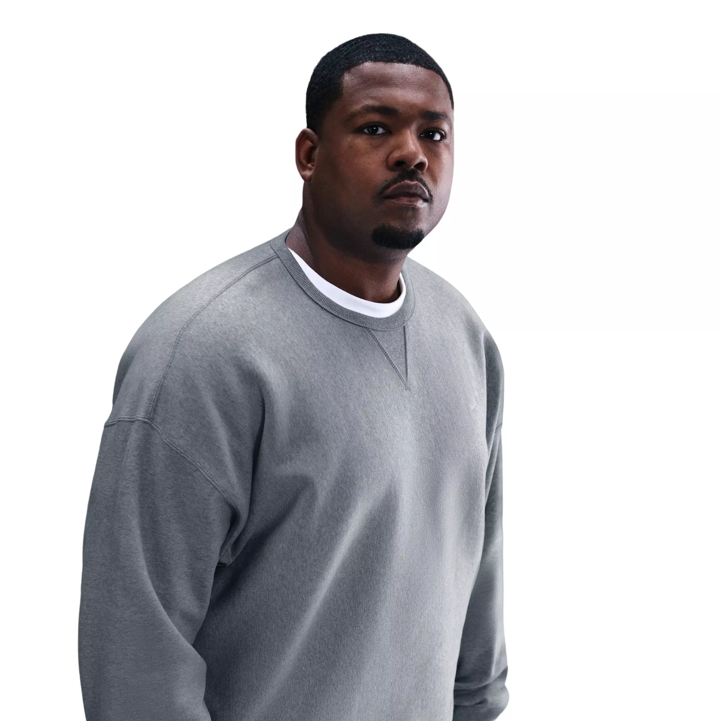 Nike Men's Solo Swoosh BB Fleece Crew - GREY