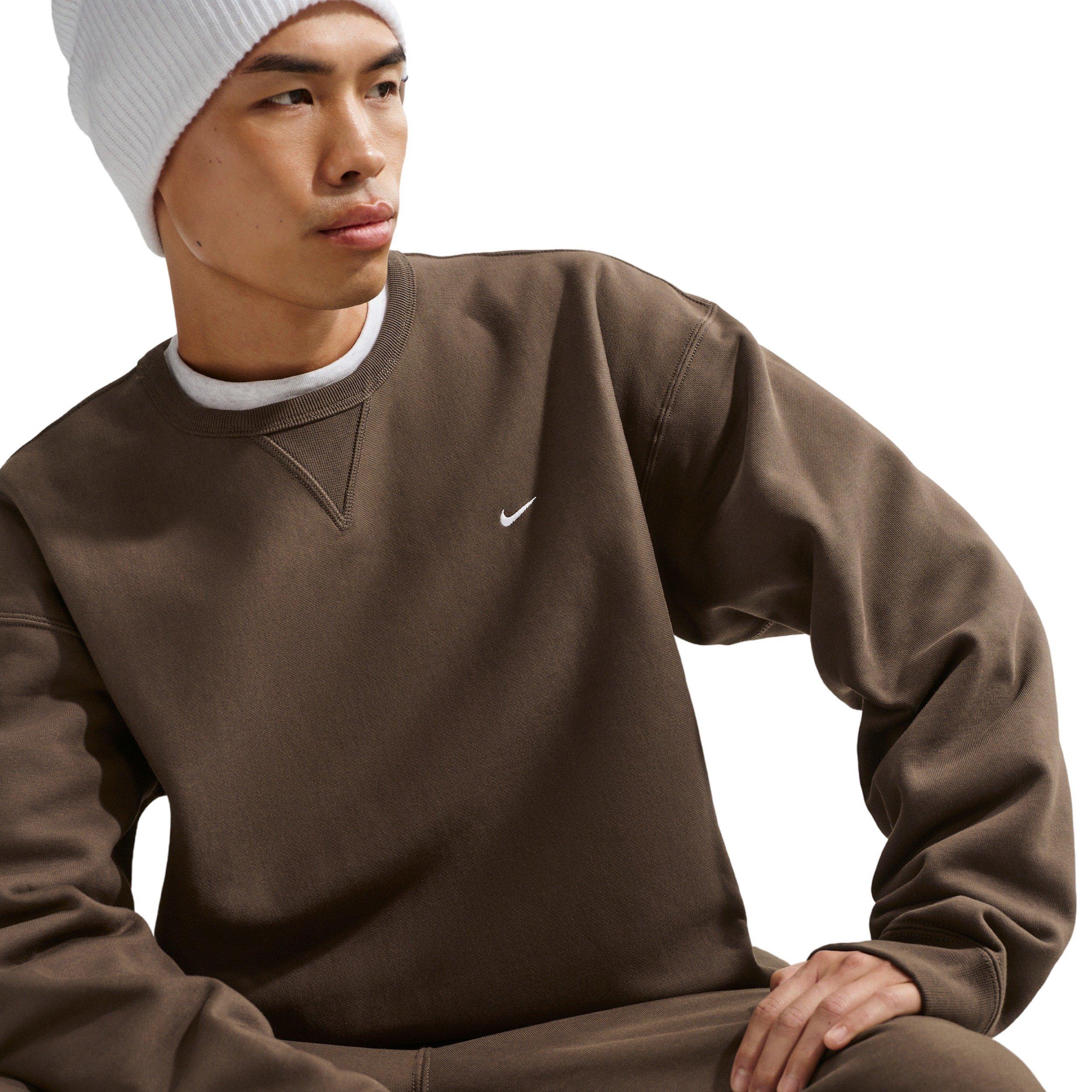 Nike Men's Solo Swoosh BB Fleece Crew - DK HAZEL Thumbnail View 3