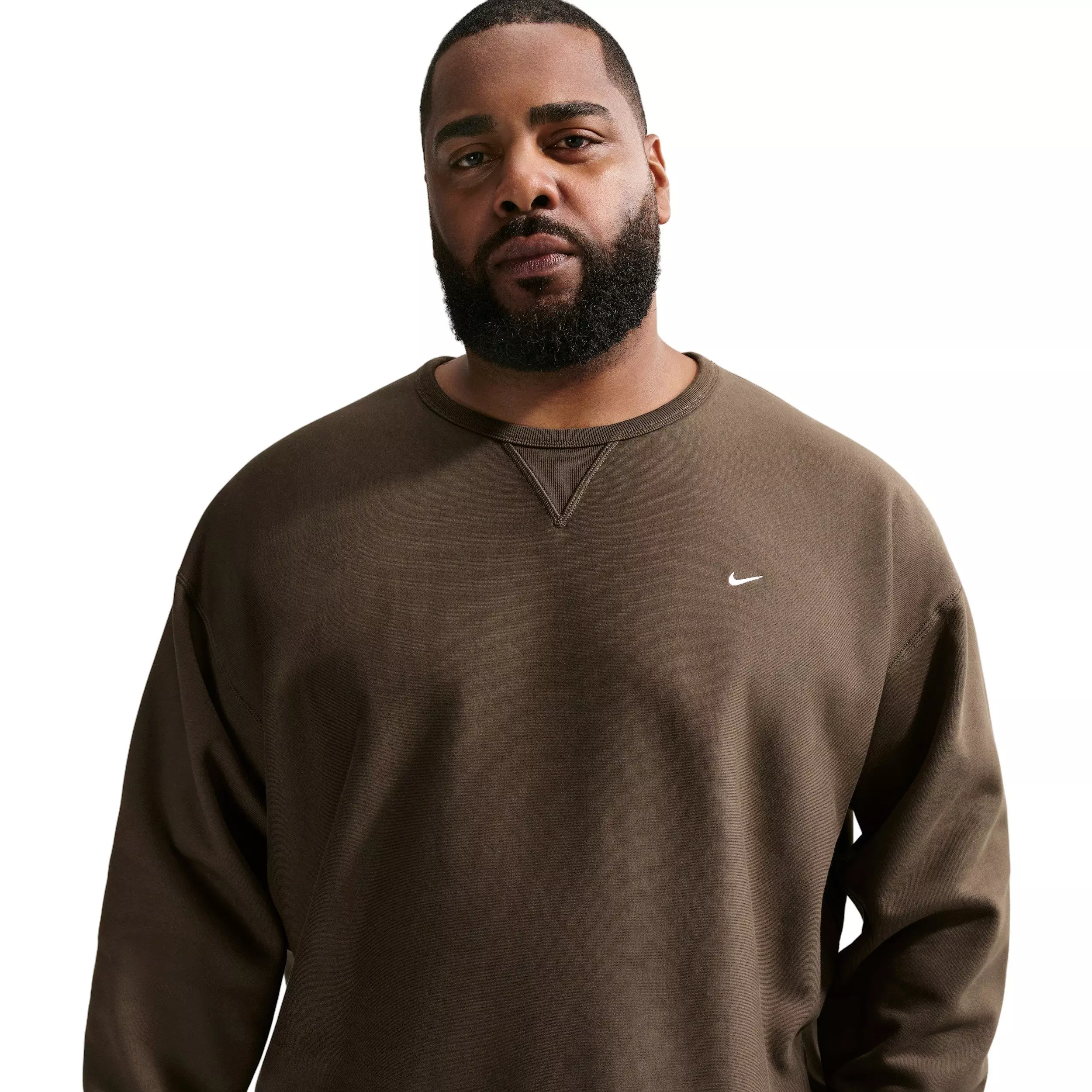 Nike Men's Solo Swoosh BB Fleece Crew - DK HAZEL