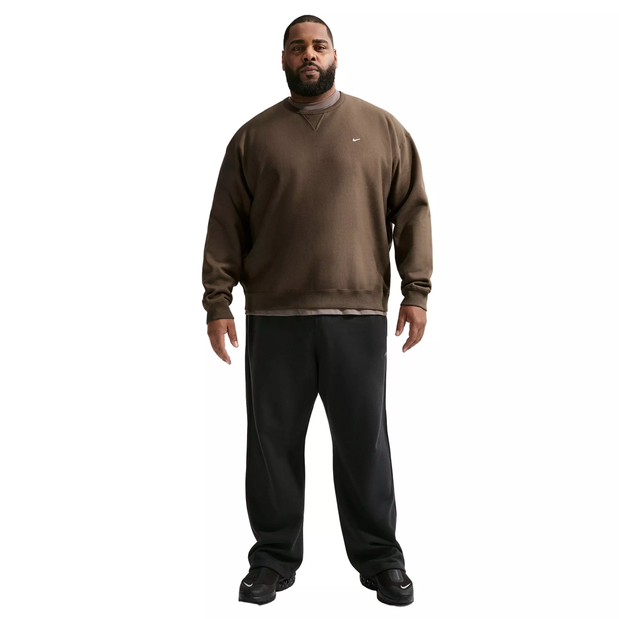 Nike Men's Solo Swoosh BB Fleece Crew - DK HAZEL