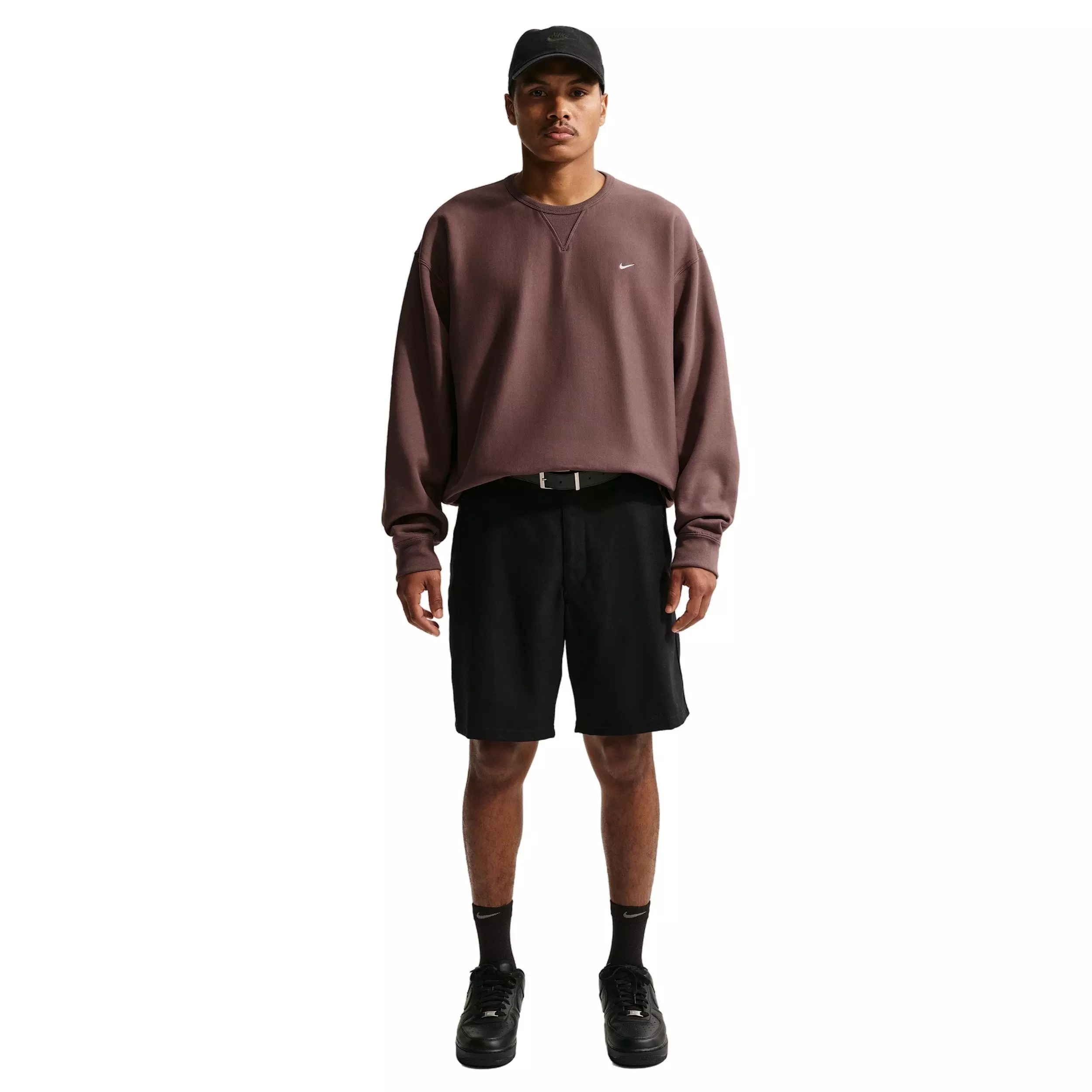 Nike Men's Solo Swoosh BB Fleece Crew - TATTOO PURPLE