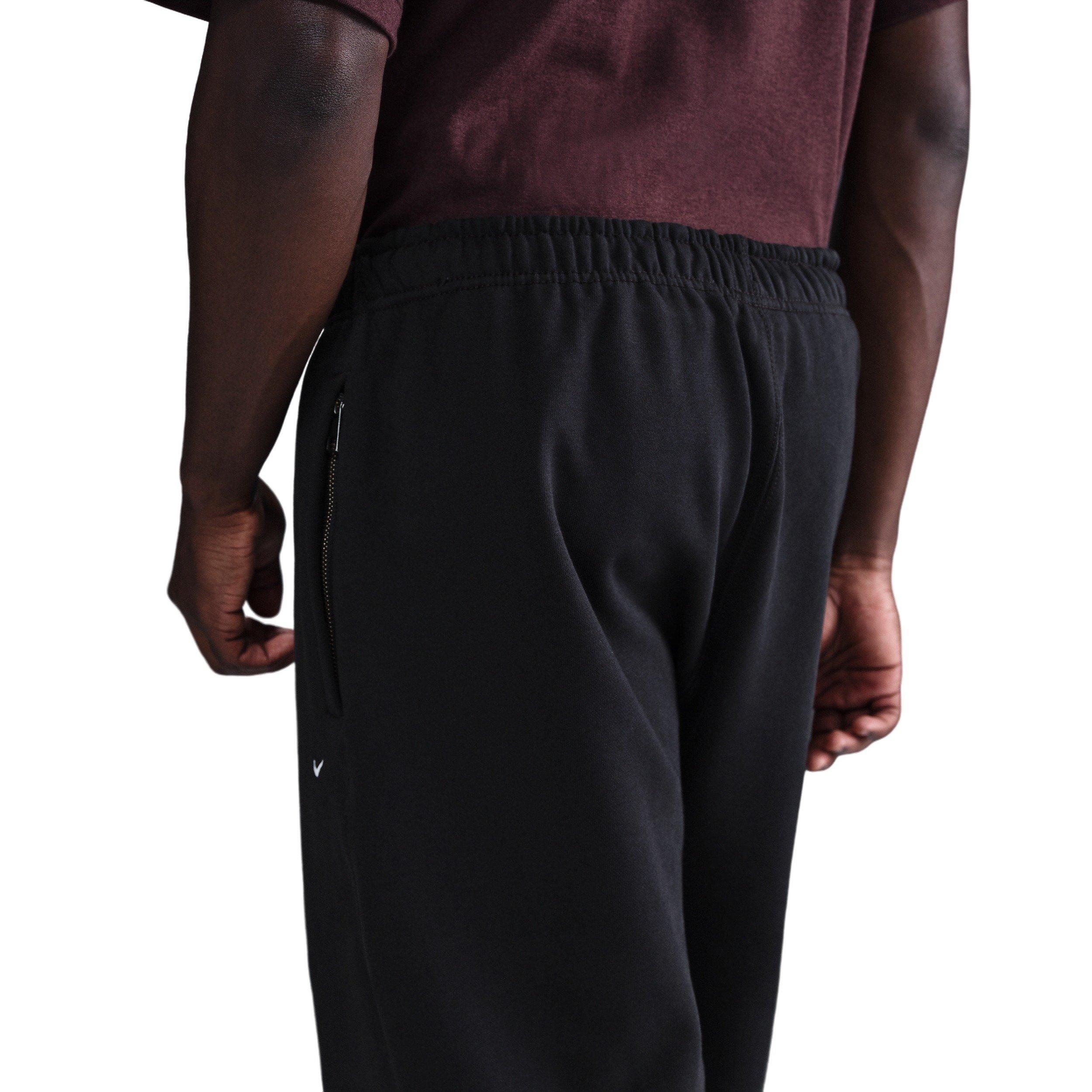 Nike Men's Solo Swoosh BB Cuffed Fleece Pants - BLACK Thumbnail View 2
