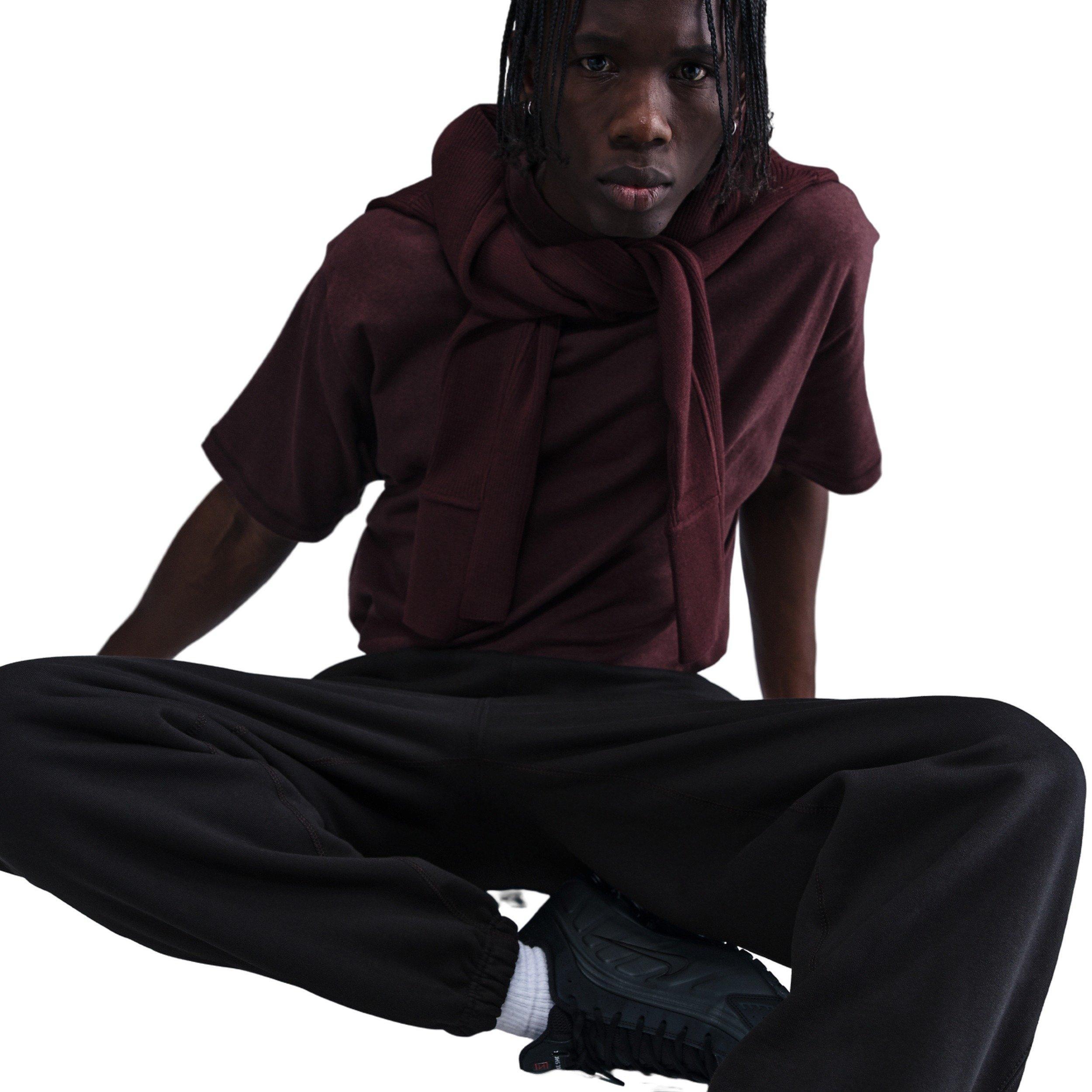 Nike Men's Solo Swoosh BB Cuffed Fleece Pants - BLACK Thumbnail View 3