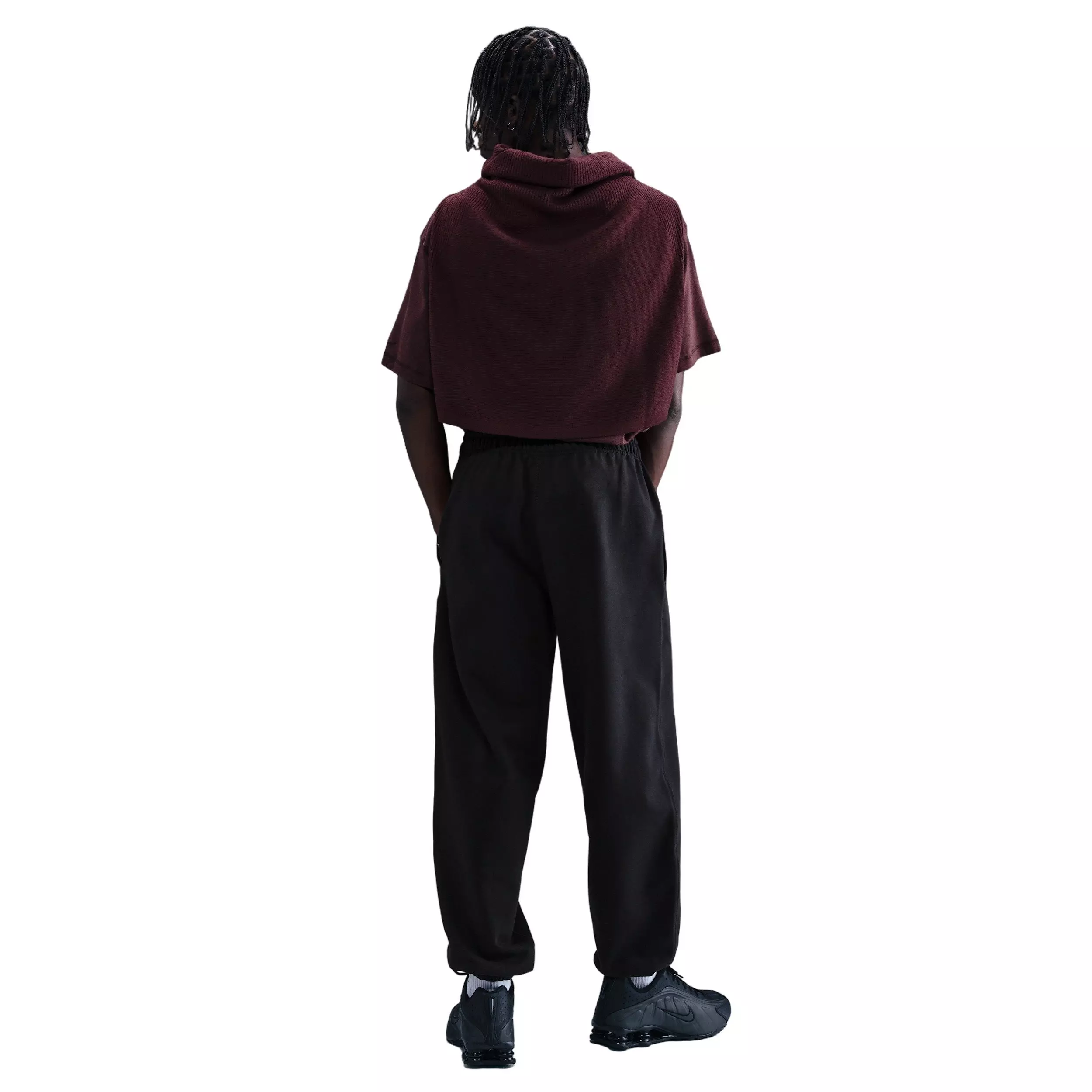 Nike Men's Solo Swoosh BB Cuffed Fleece Pants - BLACK