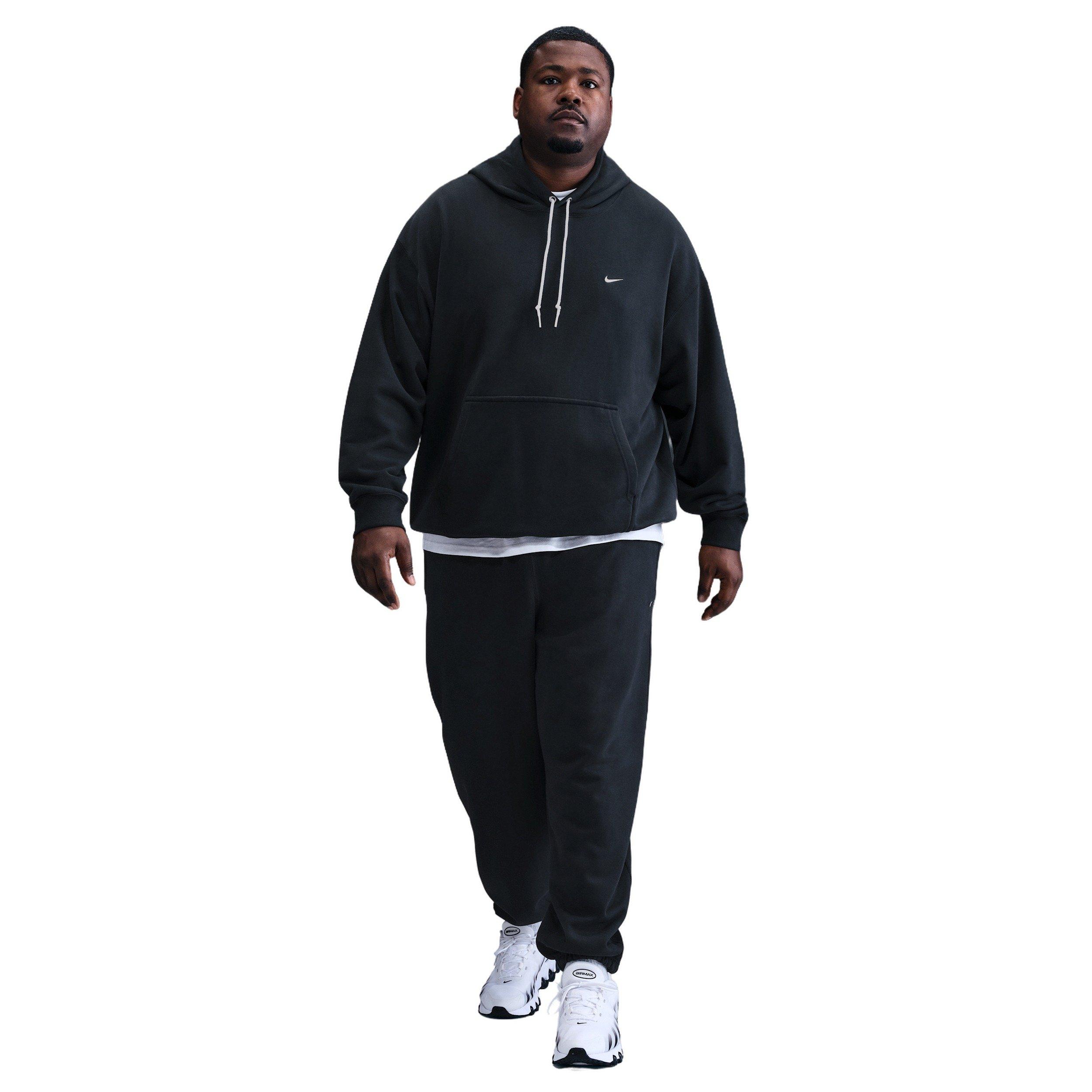 Nike Men's Solo Swoosh BB Cuffed Fleece Pants - BLACK Thumbnail View 6