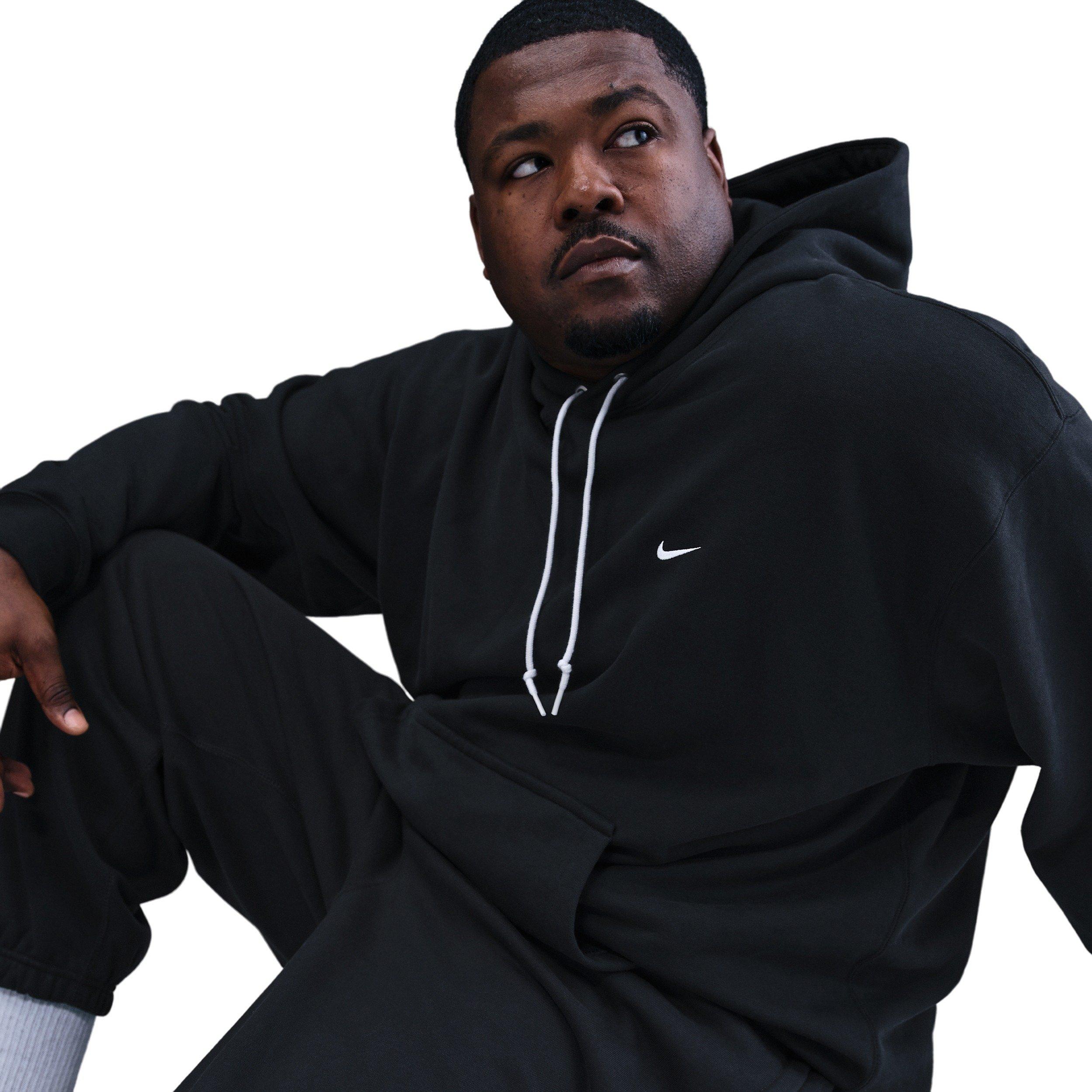 Nike Men's Solo Swoosh BB Cuffed Fleece Pants - BLACK Thumbnail View 10