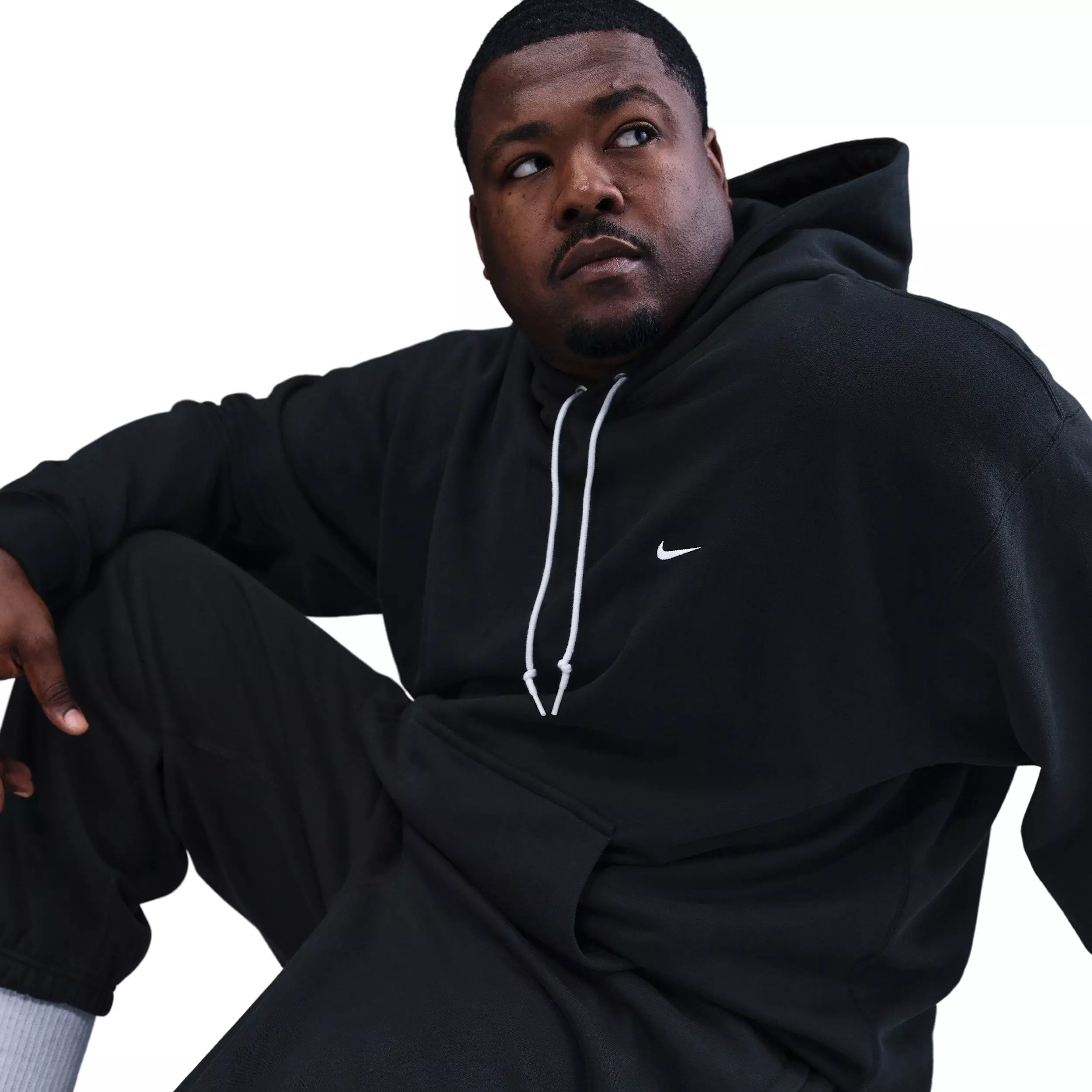 Nike Men's Solo Swoosh BB Cuffed Fleece Pants - BLACK