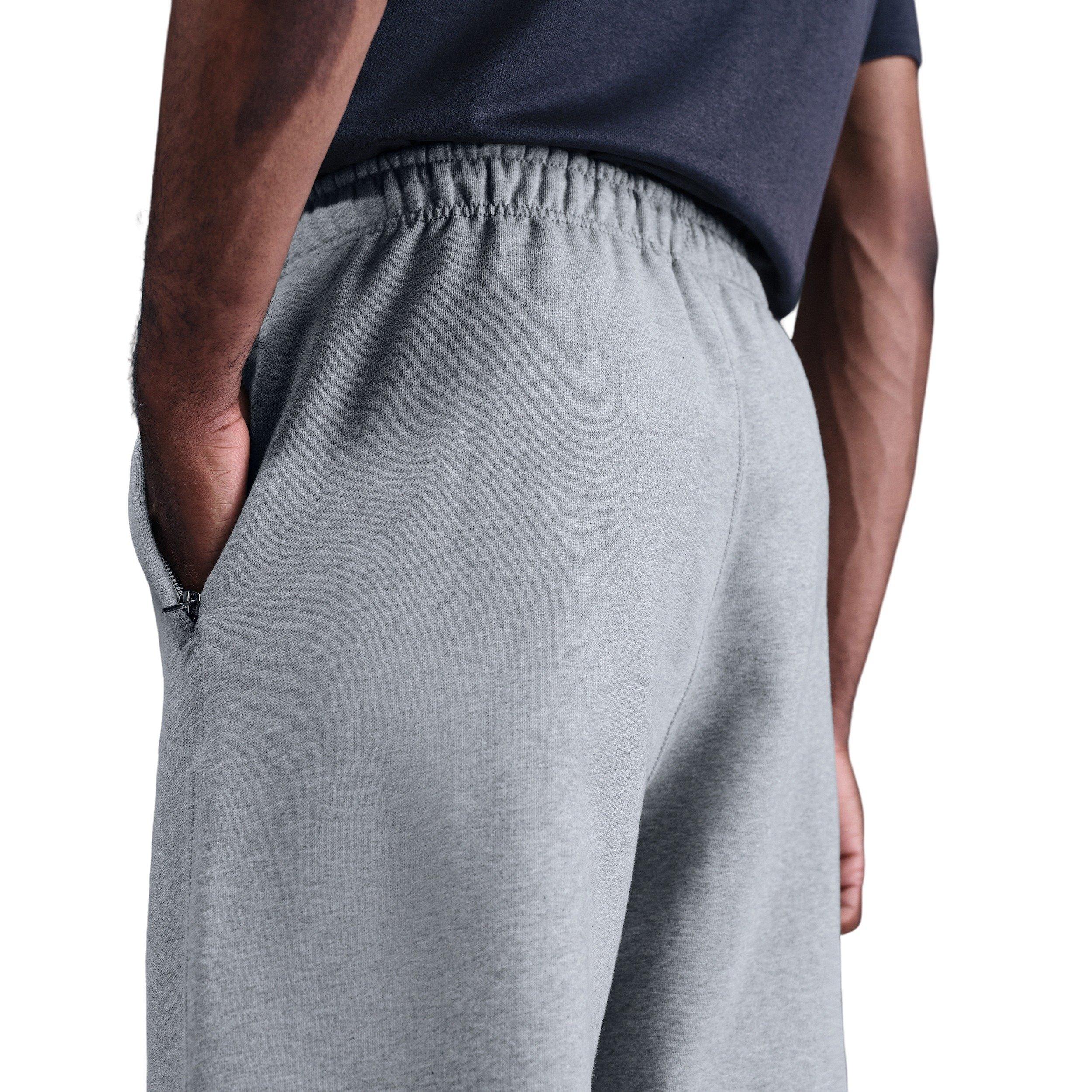 Nike Men's Solo Swoosh BB Cuffed Fleece Pants - GREY Thumbnail View 2