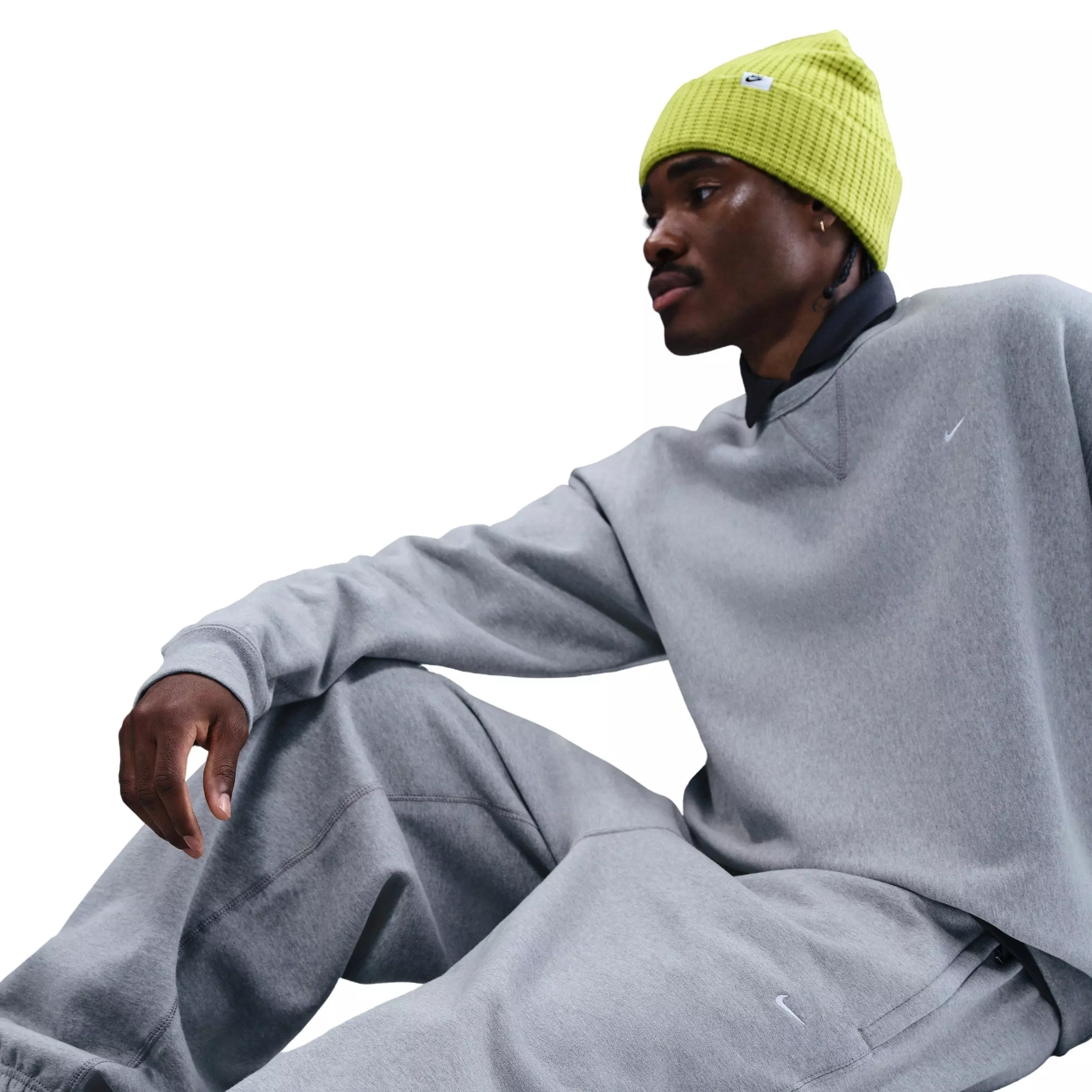 Nike Men's Solo Swoosh BB Cuffed Fleece Pants - GREY