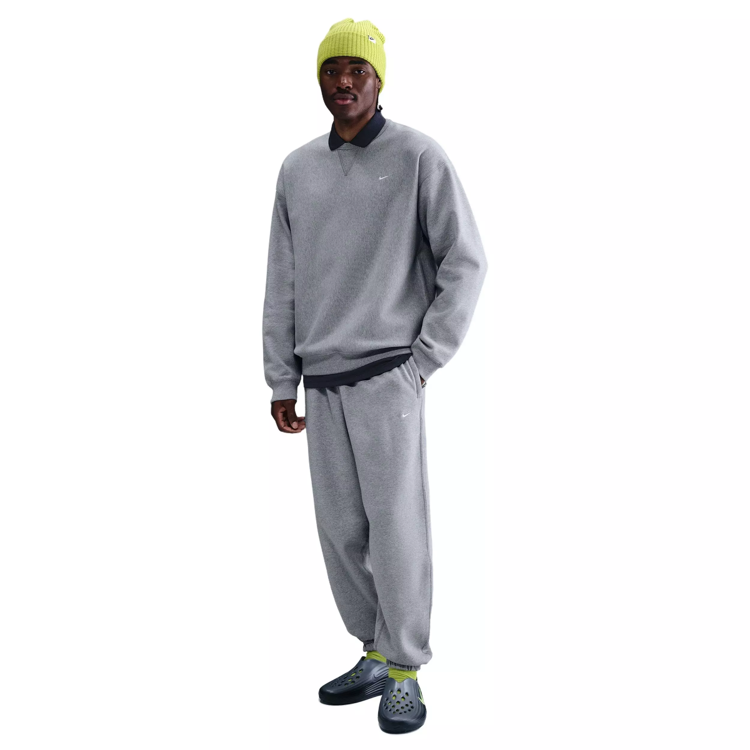 Nike Men's Solo Swoosh BB Cuffed Fleece Pants - GREY
