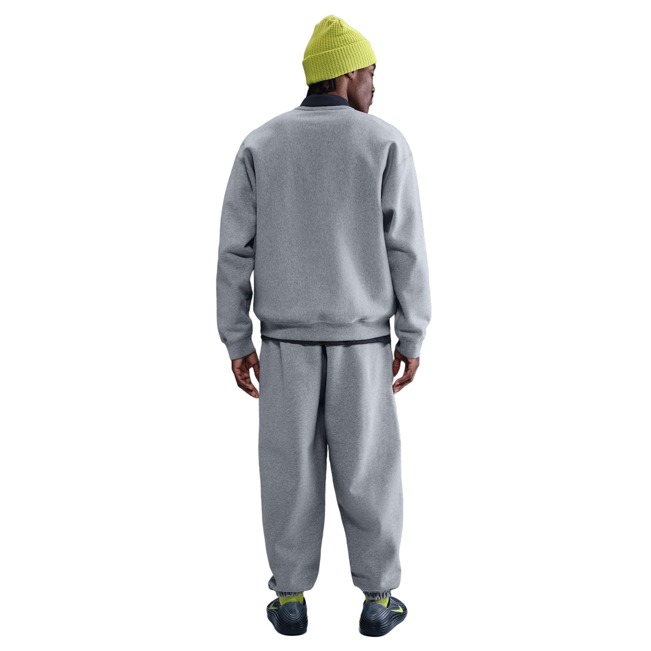 Nike Men's Solo Swoosh BB Cuffed Fleece Pants - GREY Thumbnail View 5