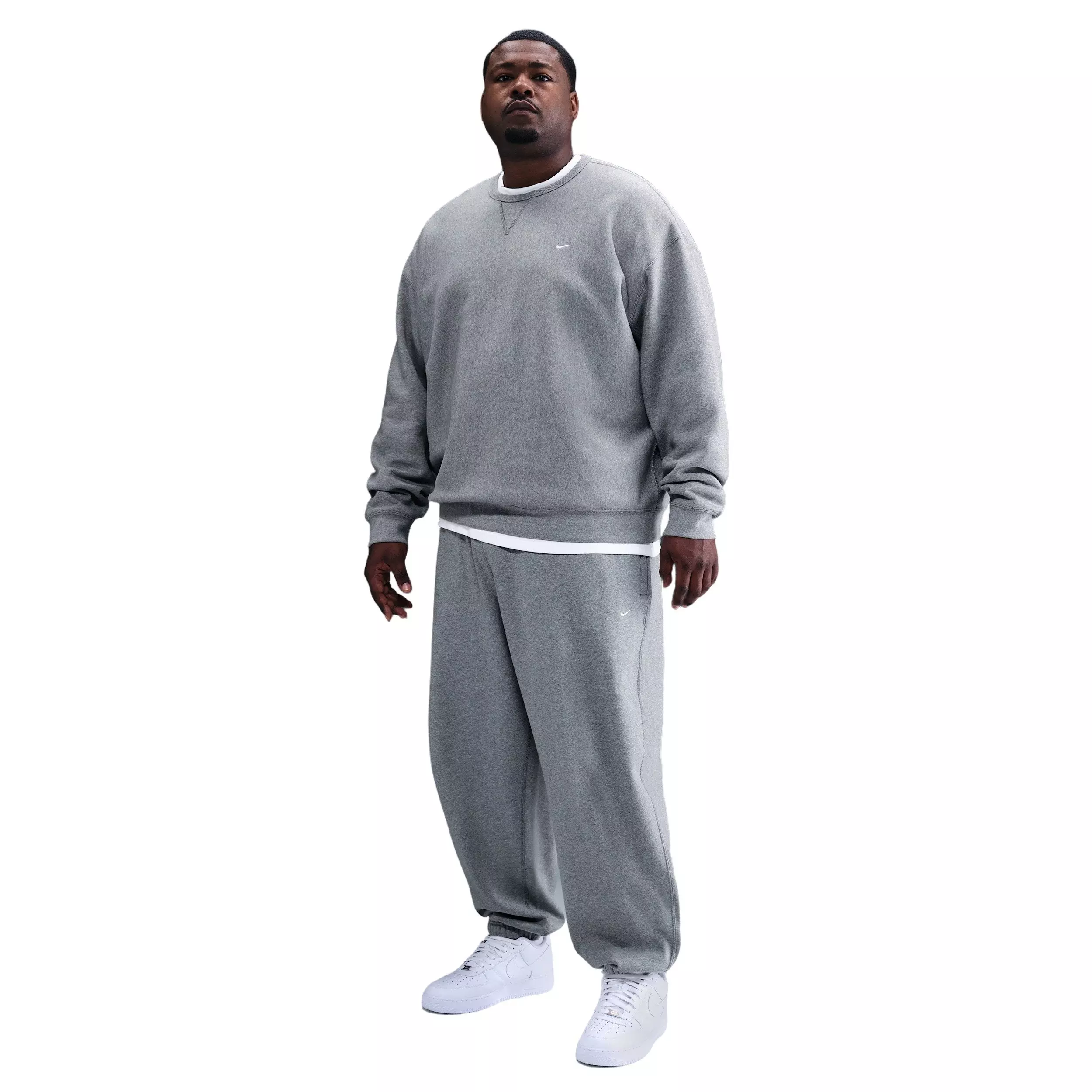 Nike Men's Solo Swoosh BB Cuffed Fleece Pants - GREY