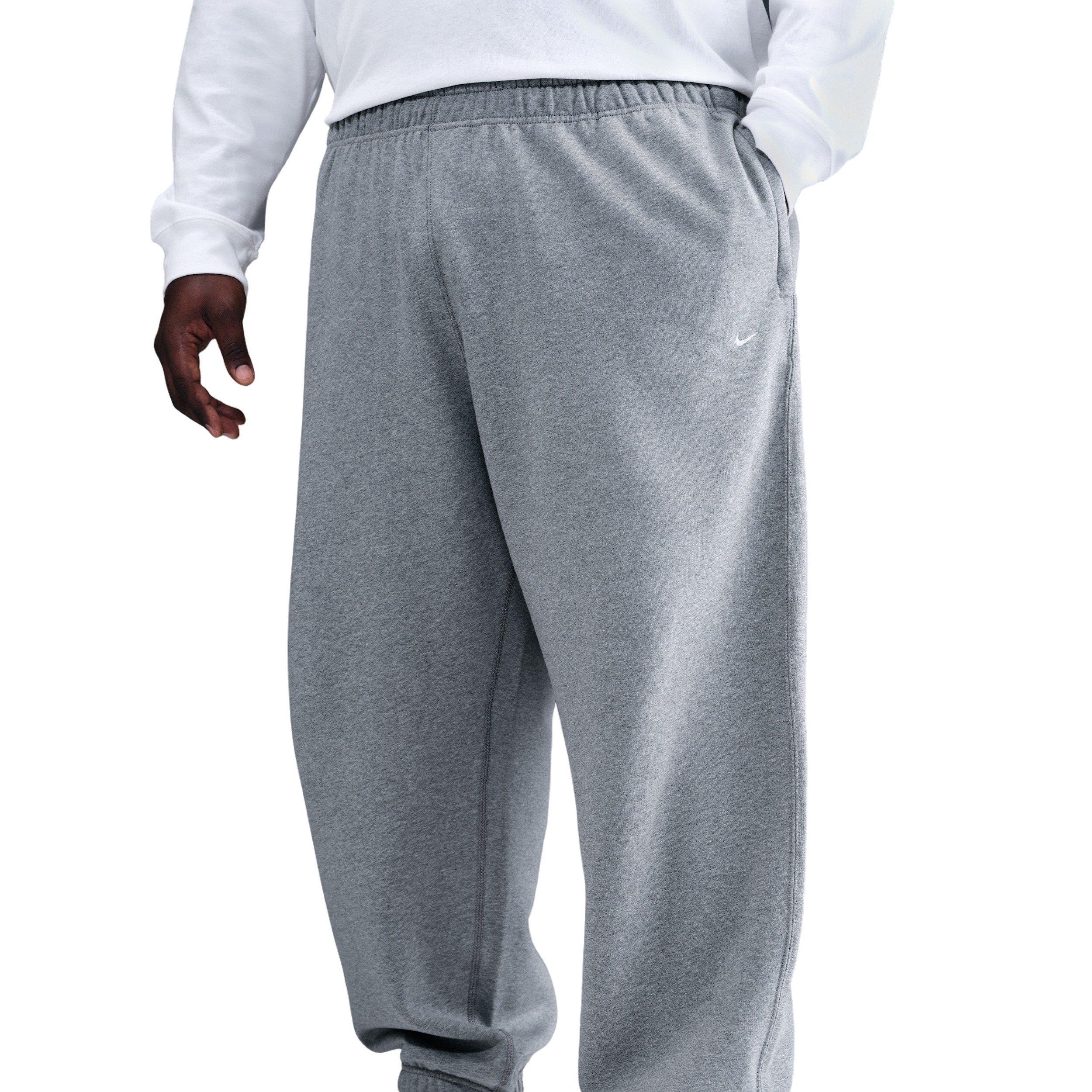 Nike Men's Solo Swoosh BB Cuffed Fleece Pants - GREY Thumbnail View 7