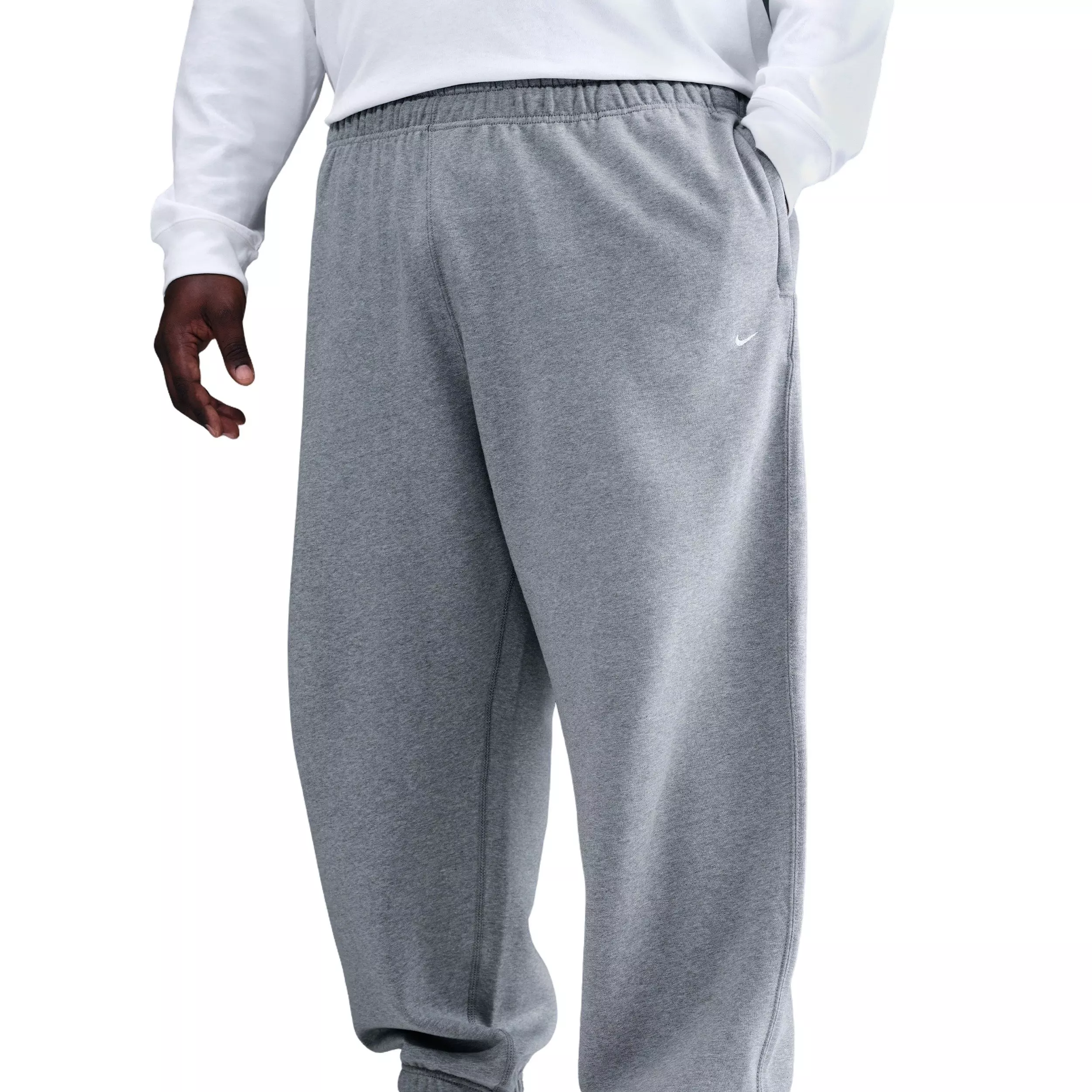 Nike Men's Solo Swoosh BB Cuffed Fleece Pants - GREY
