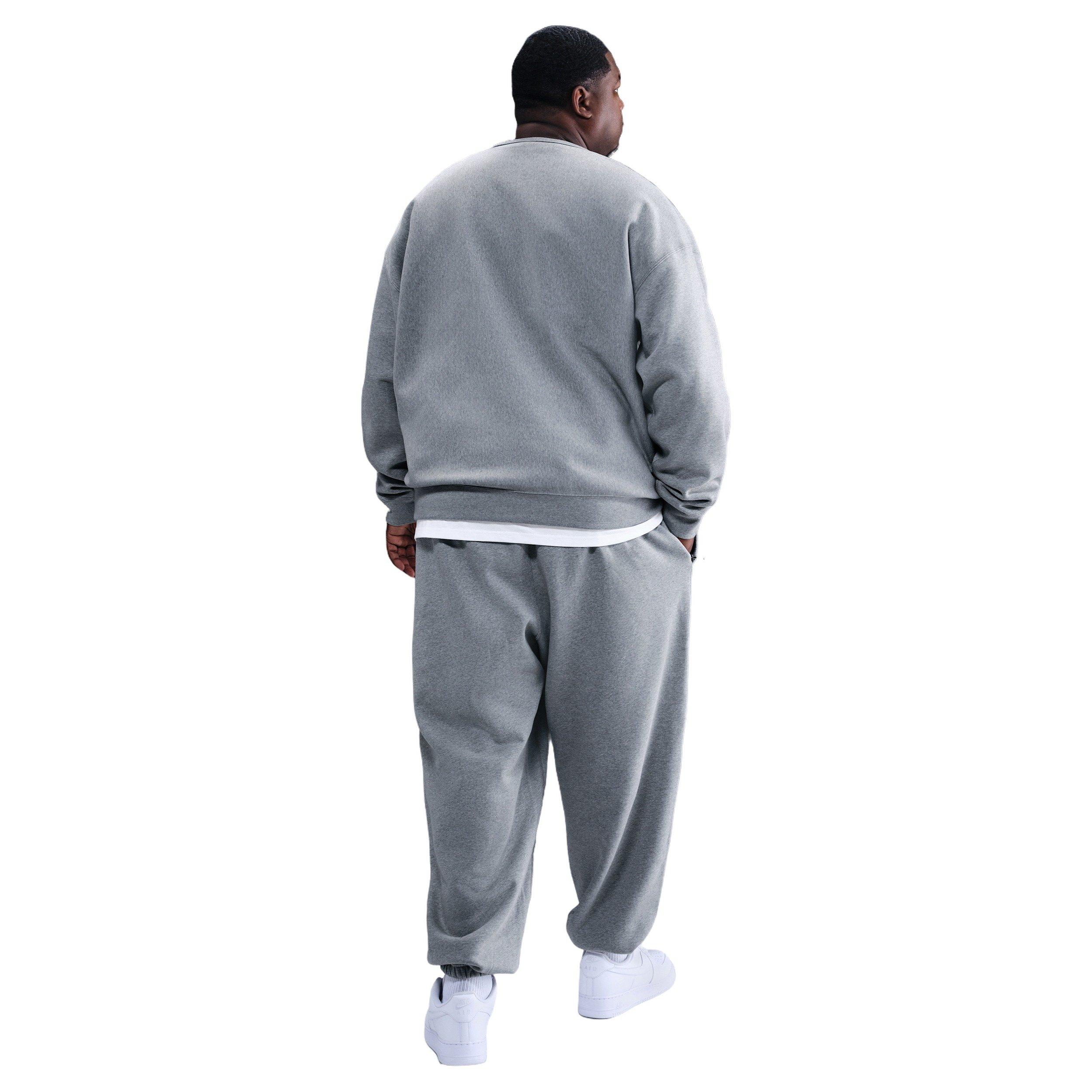 Nike Men's Solo Swoosh BB Cuffed Fleece Pants - GREY Thumbnail View 9