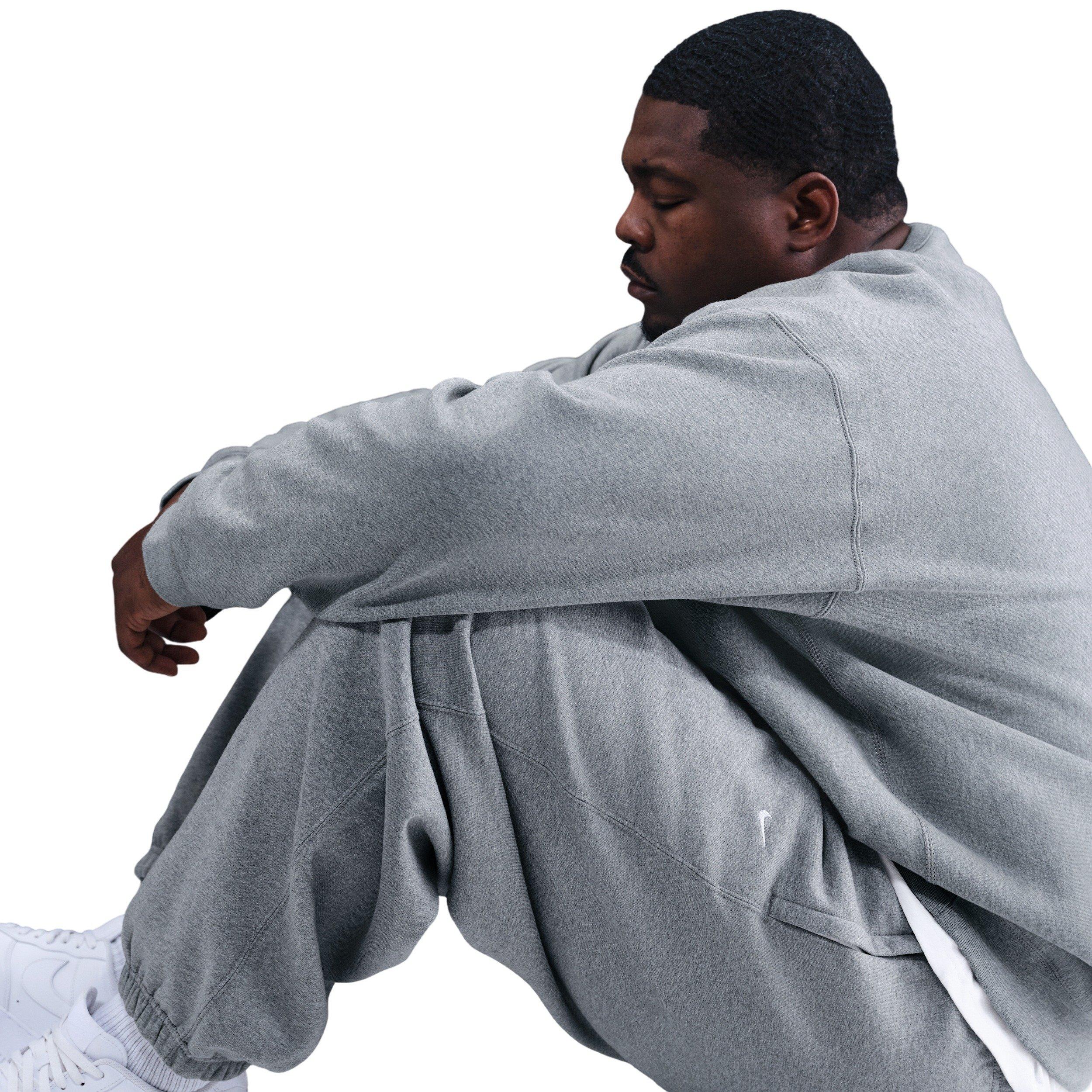 Nike Men's Solo Swoosh BB Cuffed Fleece Pants - GREY Thumbnail View 10