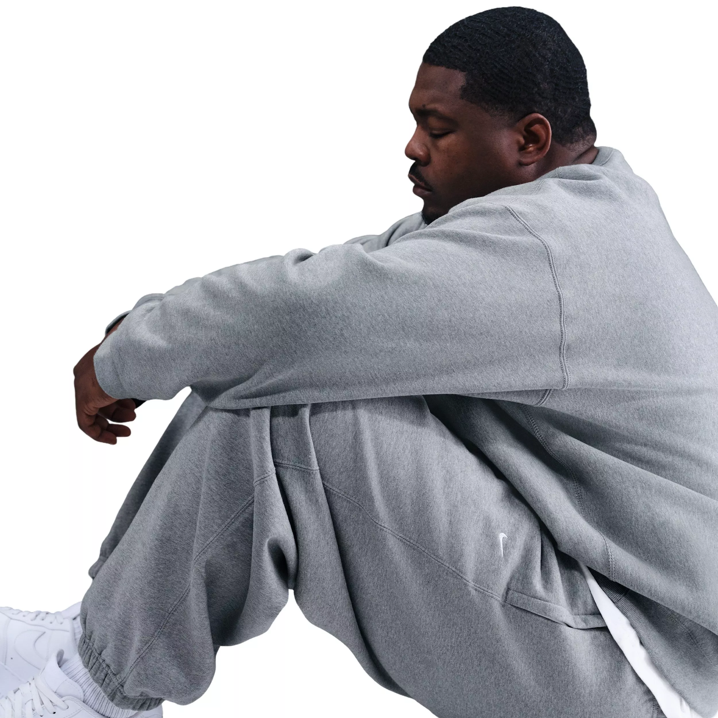 Nike Men's Solo Swoosh BB Cuffed Fleece Pants - GREY