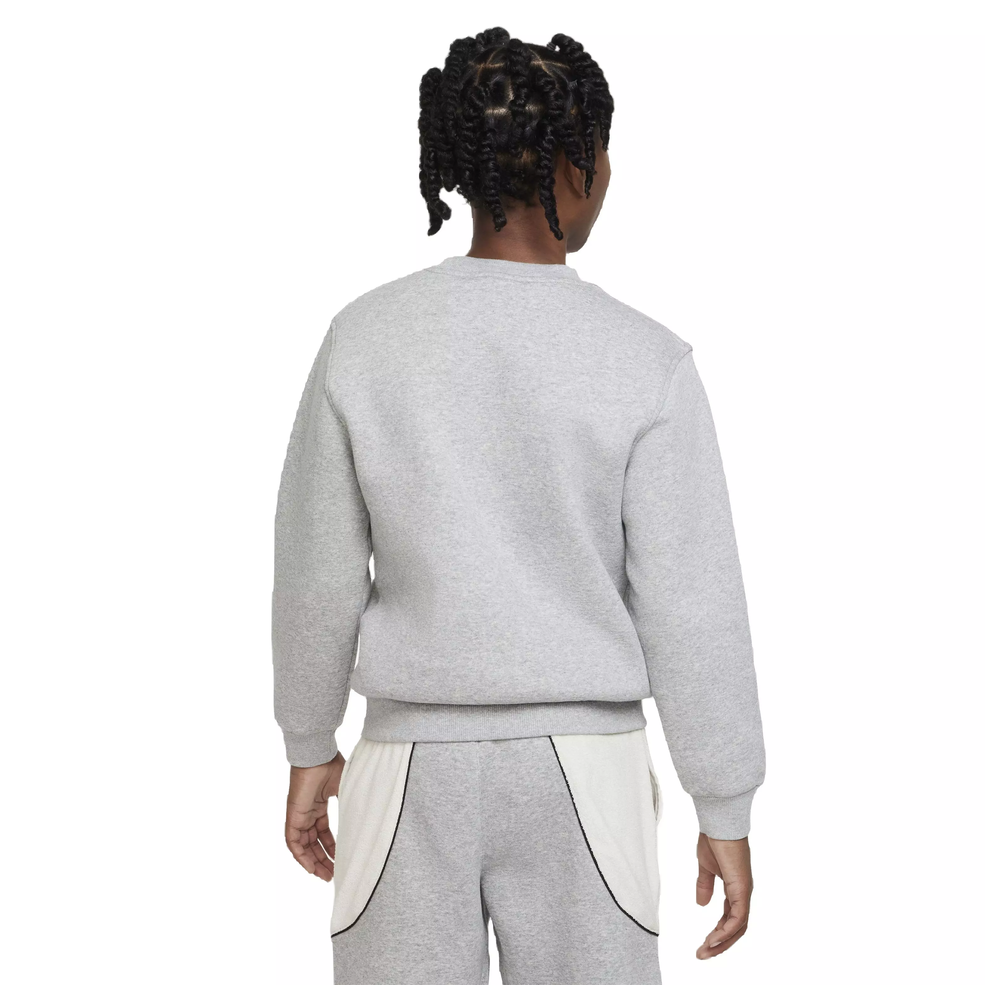 Nike Big Kids' Sportswear Club Fleece LBR Crew LS Sweatshirt - Grey - GREY